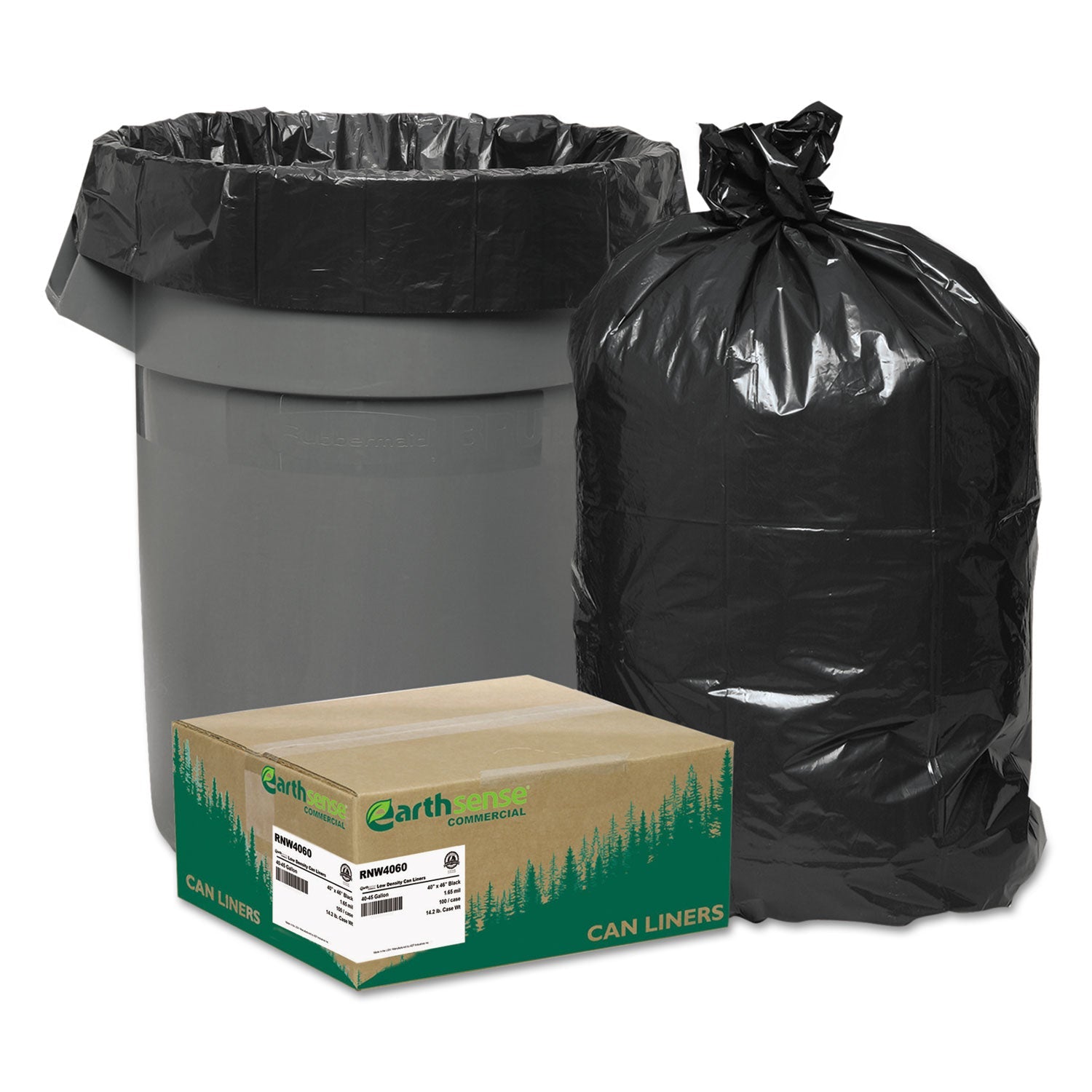 Recycled Can Liners | 33 Gal | Black | 100 ct