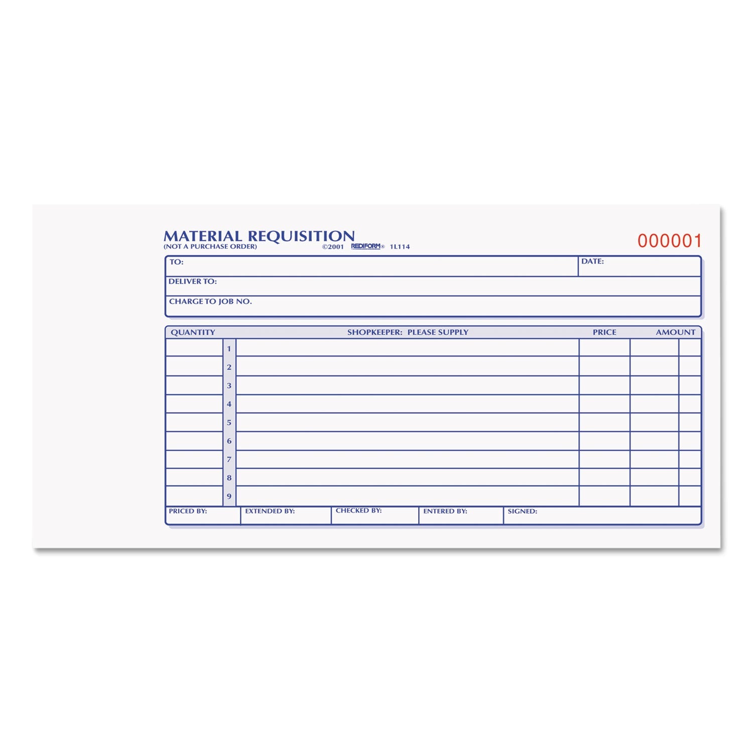 Material Requisition Book | Two-Part Carbonless