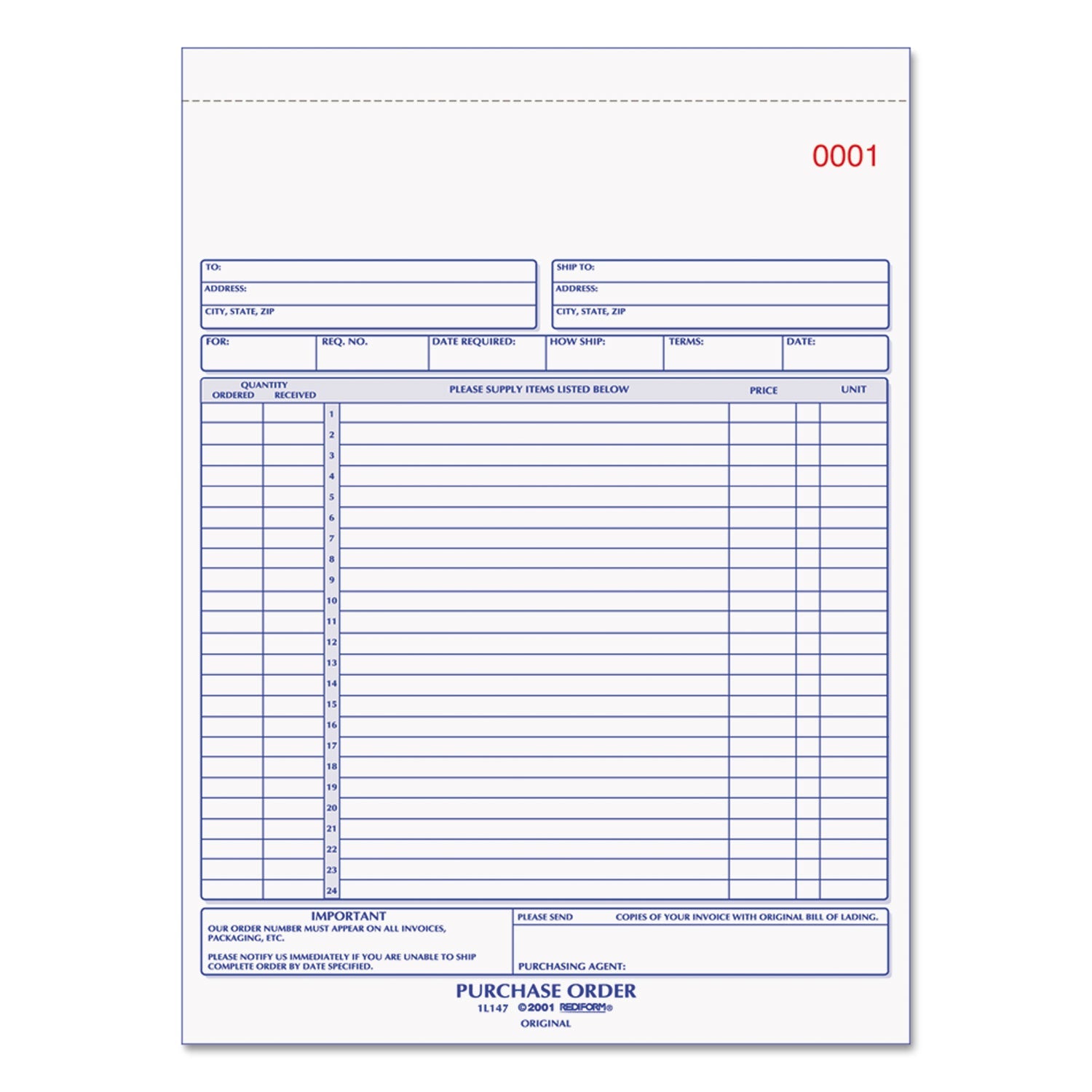 Rediform Purchase Order Book | 3-Part Carbonless