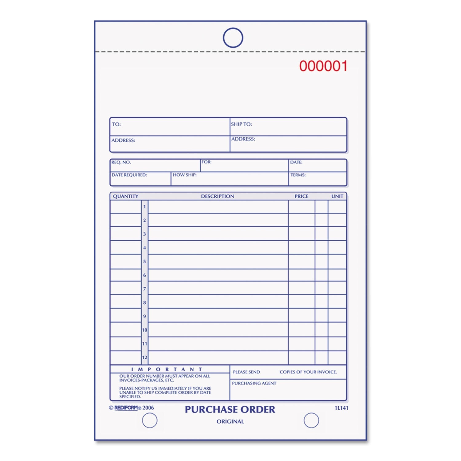 Purchase Order Book | 3-Part Carbonless, Rediform®