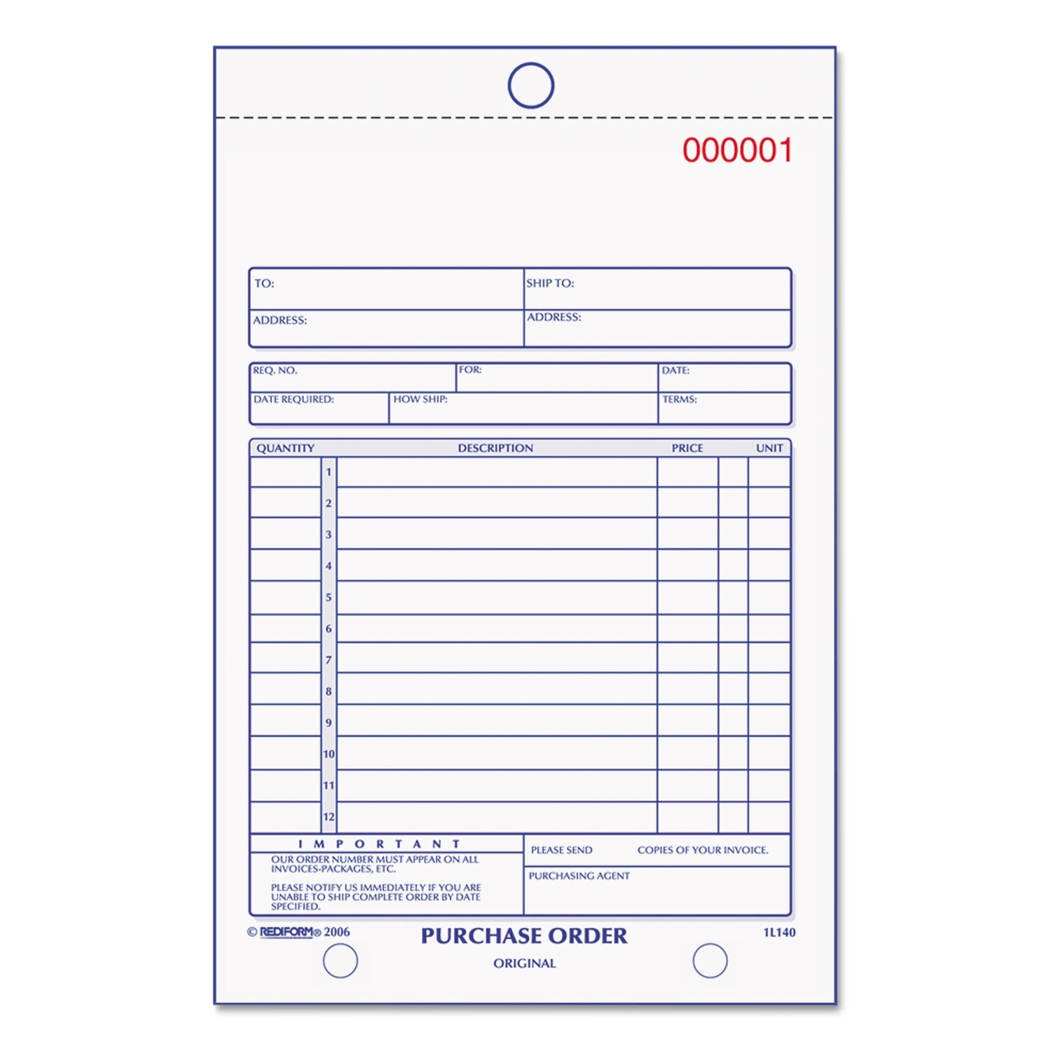 Purchase Order Book | Two-Part Carbonless Forms