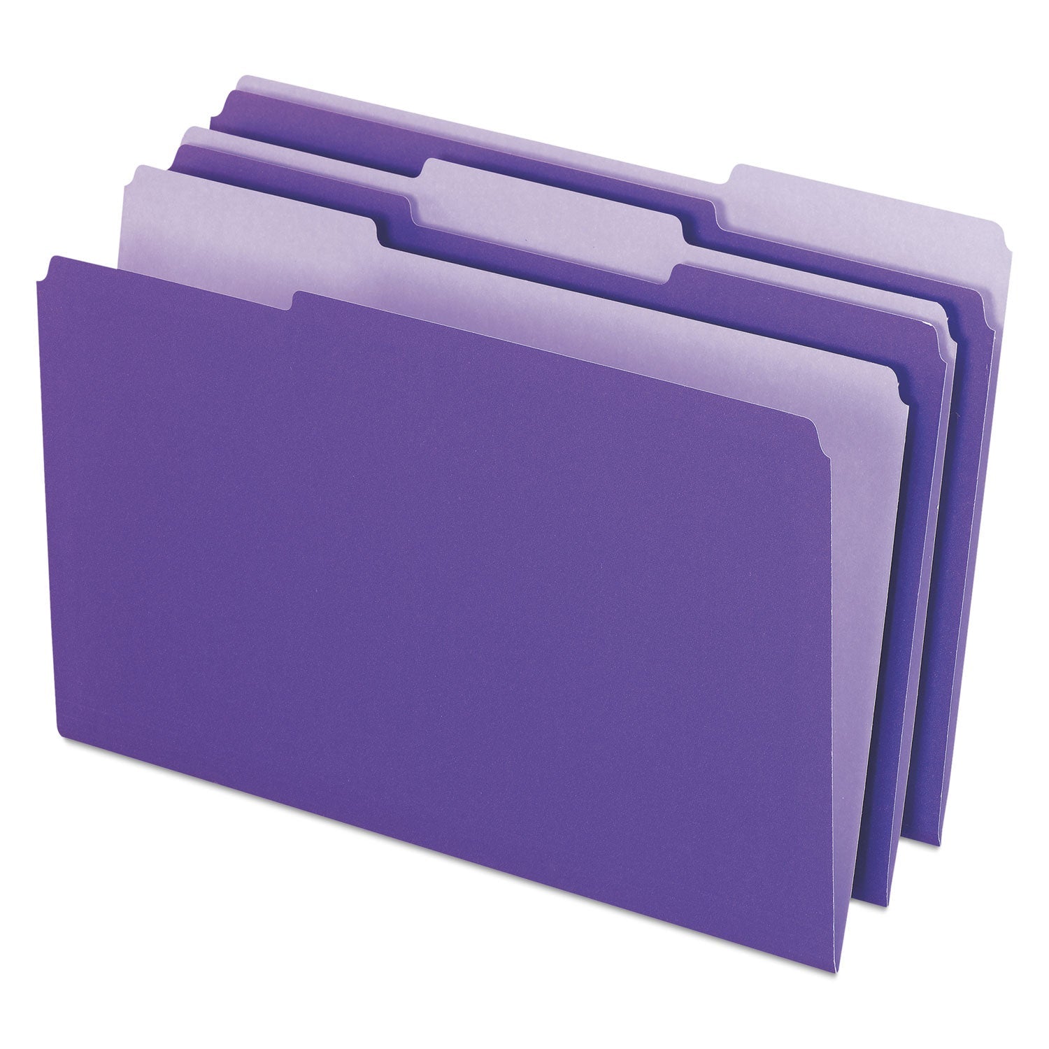 Pendaflex® Interior File Folders, 1/3-Cut Tabs: Assorted, Legal Size, Violet, 100/Box