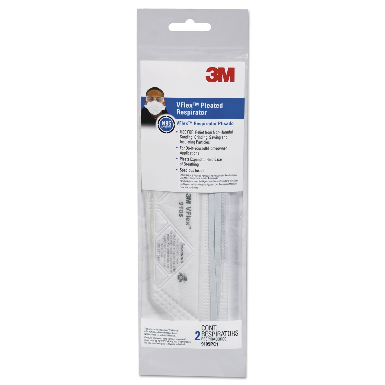 3M™ VFlex Particulate Respirator N95, Standard Size, 50/Box