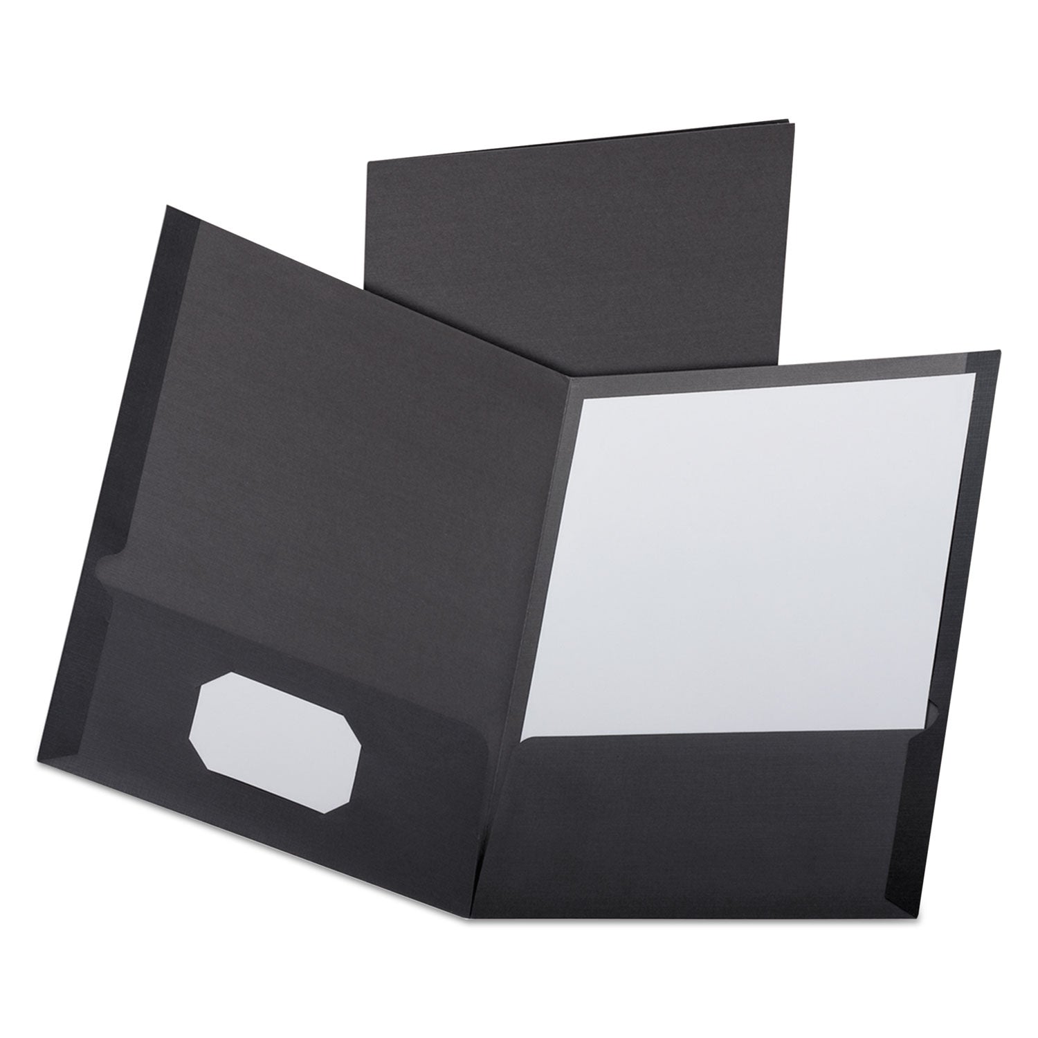 Oxford Linen Twin Pocket Folders | Black 25/Box