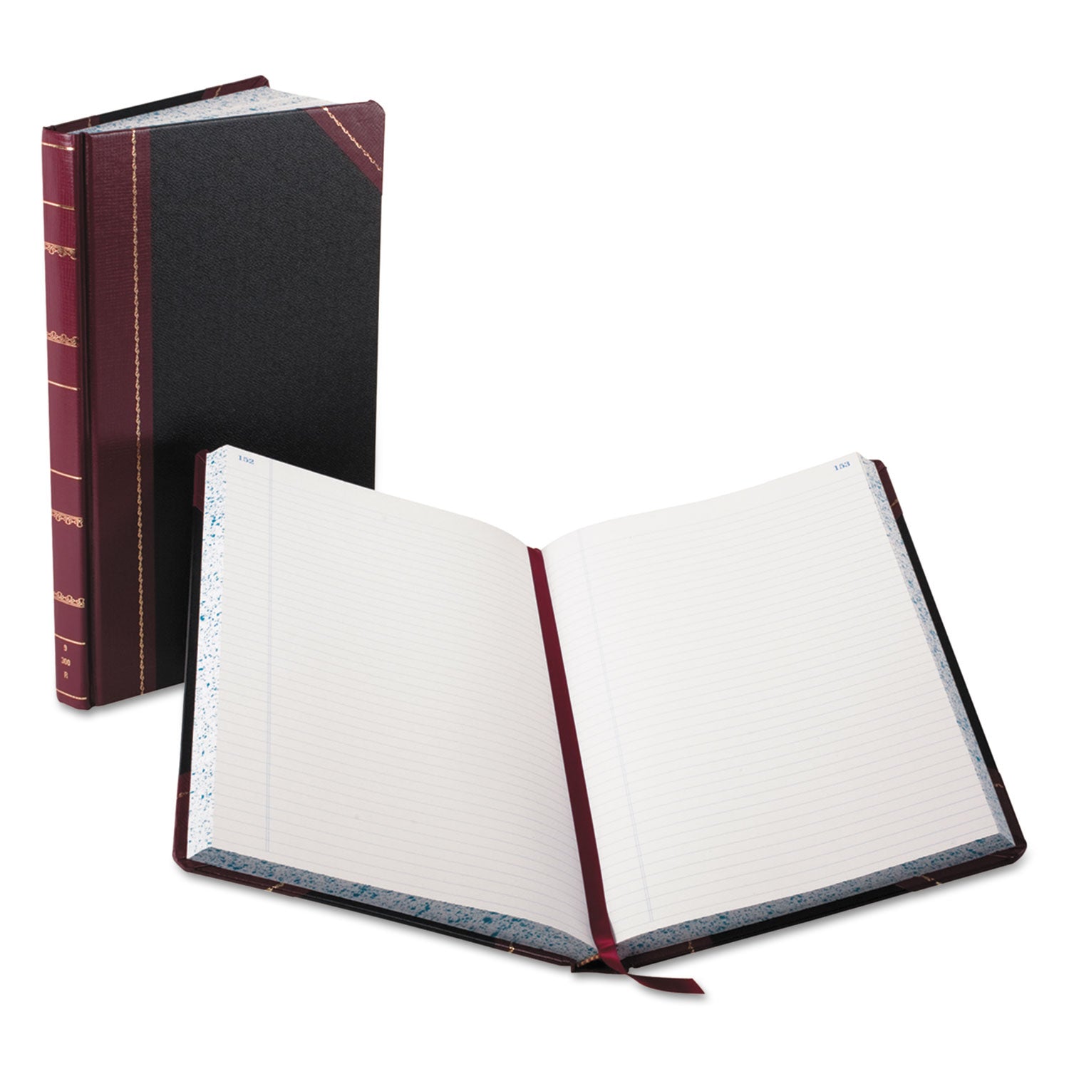 Boorum & Pease® Record And Account Book, Custom Rule, Black/red/gold Cover, 13.75 X 8.38 Sheets, 300 Sheets/book