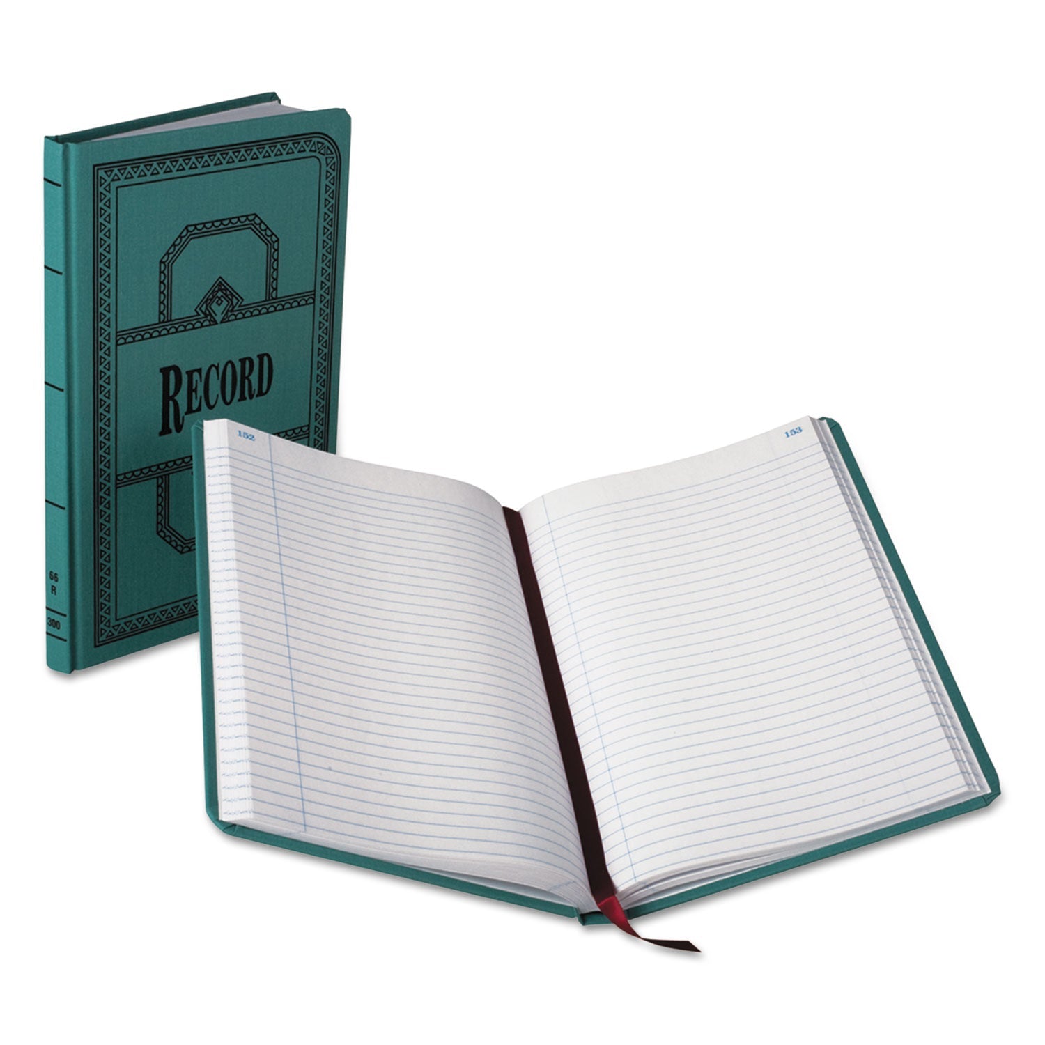 Boorum & Pease® Account Record Book, Record-Style Rule, Blue Cover, 11.75 X 7.25 Sheets, 300 Sheets/book