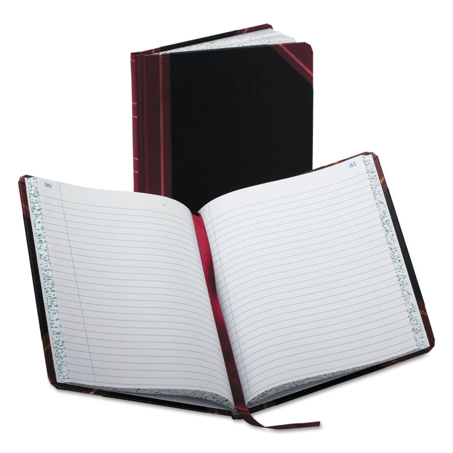Boorum & Pease® Account Record Book, Record-Style Rule, Black/maroon/gold Cover, 9.25 X 7.31 Sheets, 150 Sheets/book