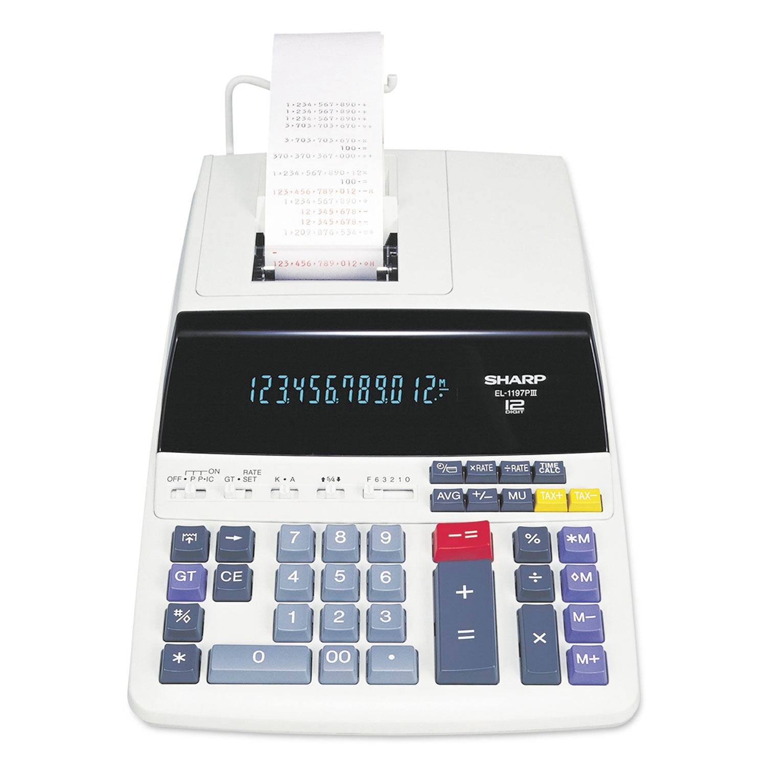 Sharp® El1197piii Two-Color Printing Desktop Calculator, Black/red Print, 4.5 Lines/sec