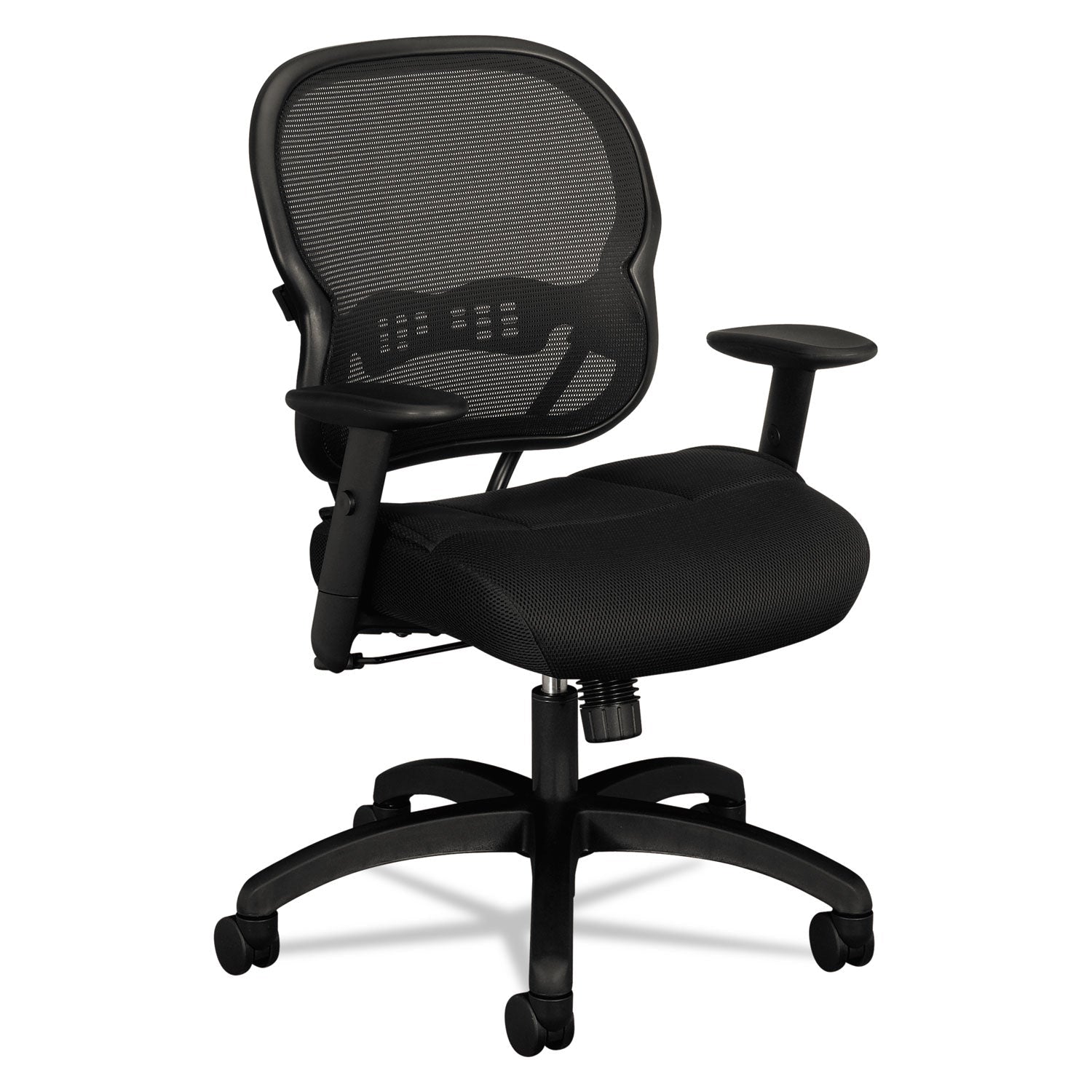 HON® Wave Mesh Mid-Back Task Chair, Supports Up To 250 Lb, 18" To 22.25" Seat Height, Black