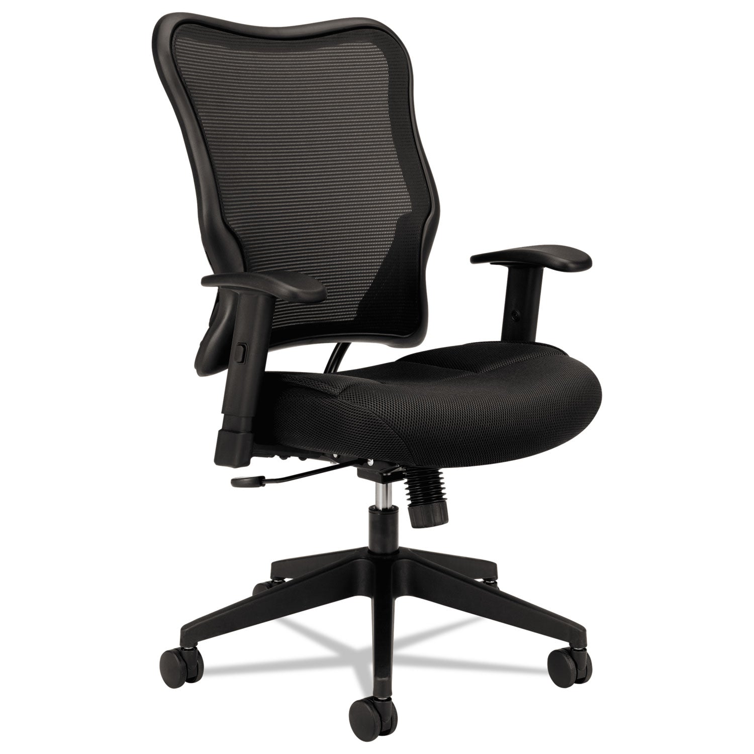 HON® Vl702 Mesh High-Back Task Chair, Supports Up To 250 Lb, 18.5" To 23.5" Seat Height, Black