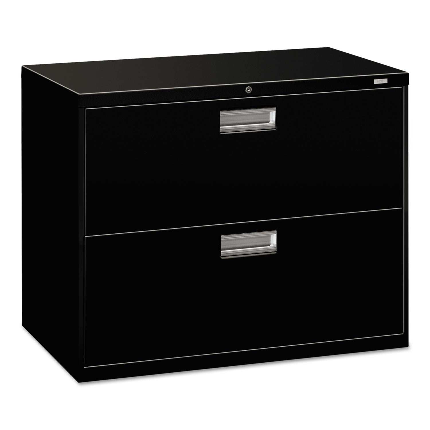 HON® Brigade 600 Series Lateral File, 2 Legal/letter-Size File Drawers, Black, 36" X 18" X 28"