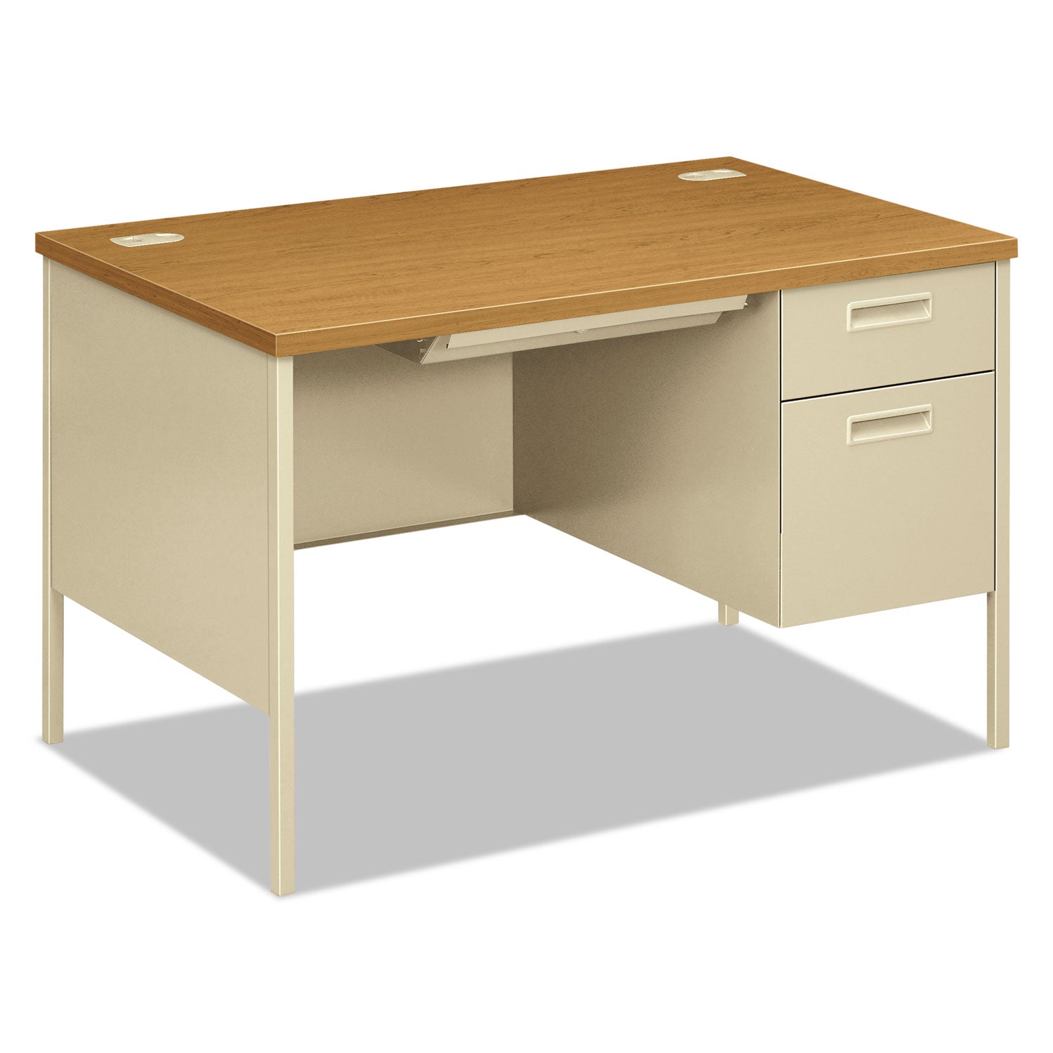 Right Pedestal Desk | 48" Harvest/Putty