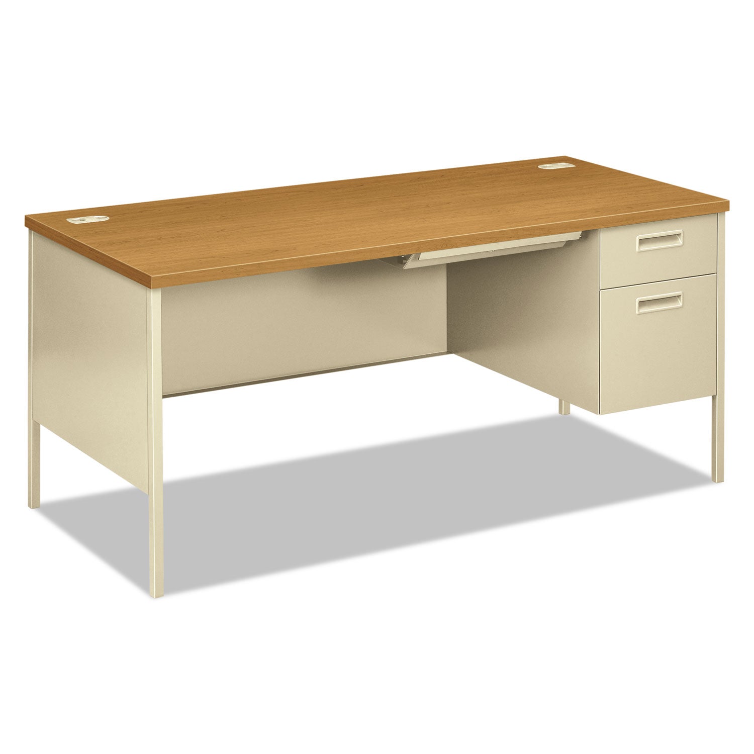 L-Workstation Desk | 66" Harvest/Putty