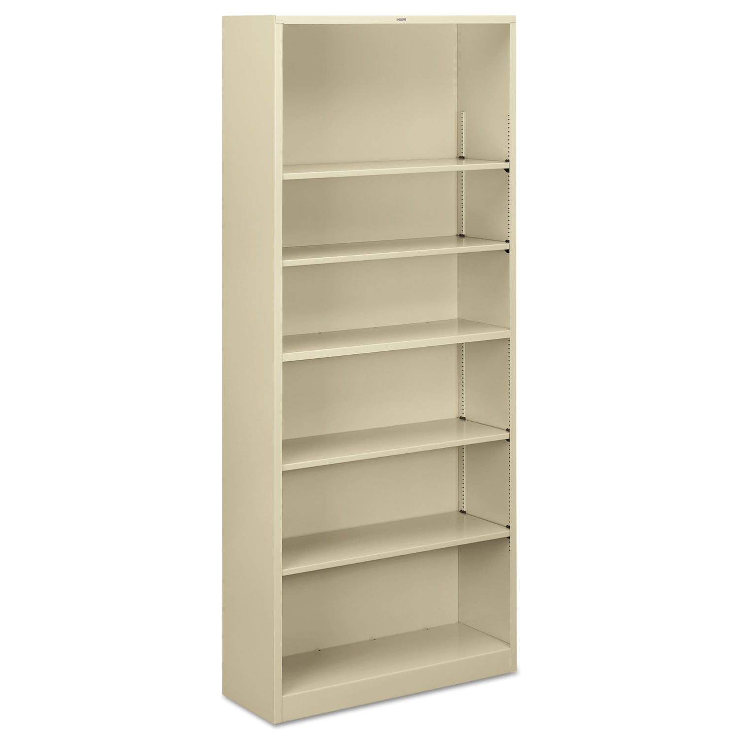 HON® Metal Bookcase | Six-Shelf Putty