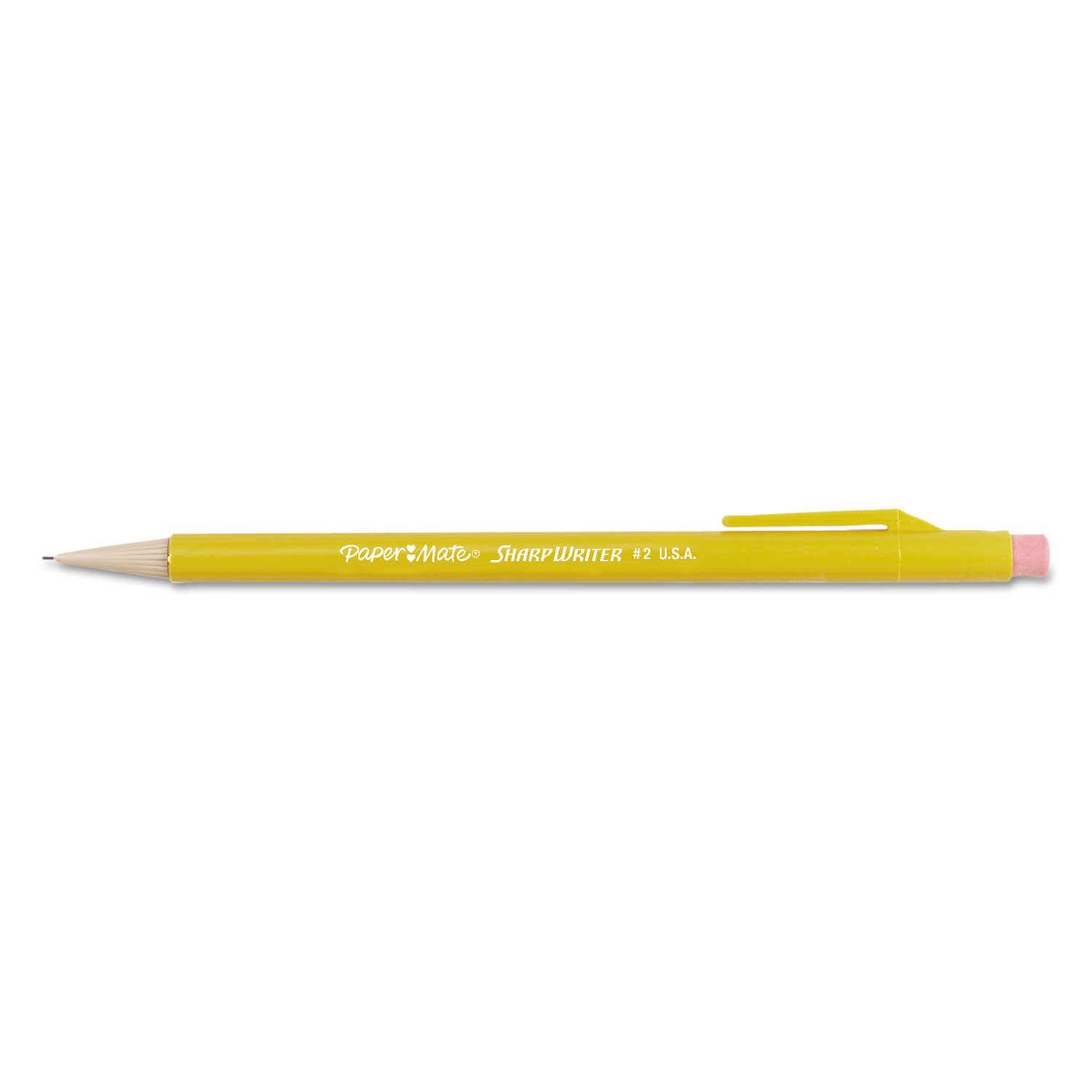 Paper Mate® Sharpwriter Mechanical Pencil, 0.7 mm, HB (#2), Black Lead, Classic Yellow Barrel, Dozen