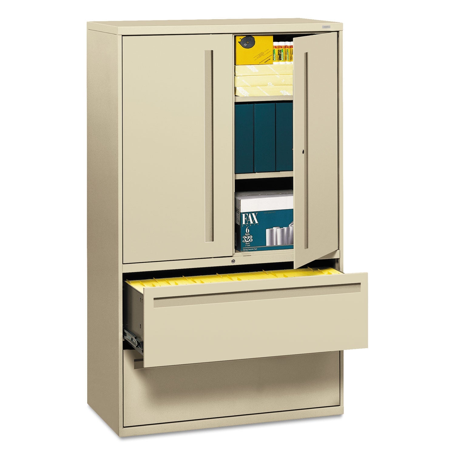 Lateral File with Storage | HON 2-Drawer, Putty