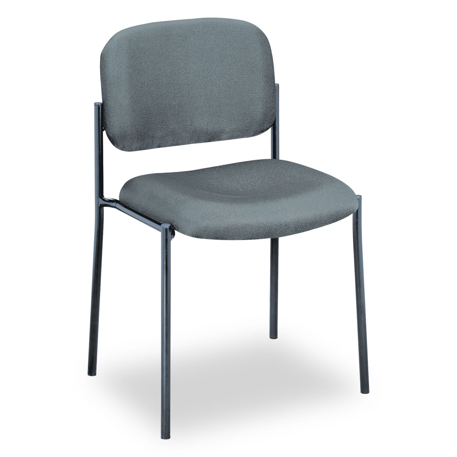 HON® VL606 Stacking Guest Chair without Arms, Fabric Upholstery, 21.25" x 21" x 32.75", Charcoal Seat, Charcoal Back, Black Base