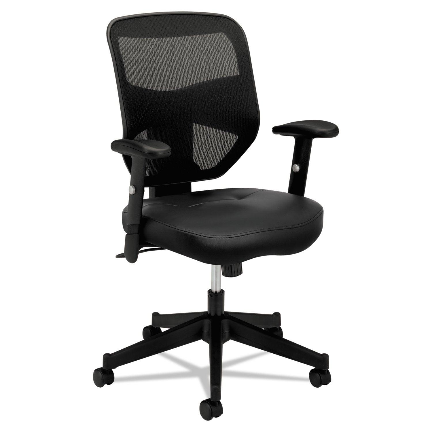 HON® Vl531 Mesh High-Back Task Chair With Adjustable Arms, Supports Up To 250 Lb, 18" To 22" Seat Height, Black