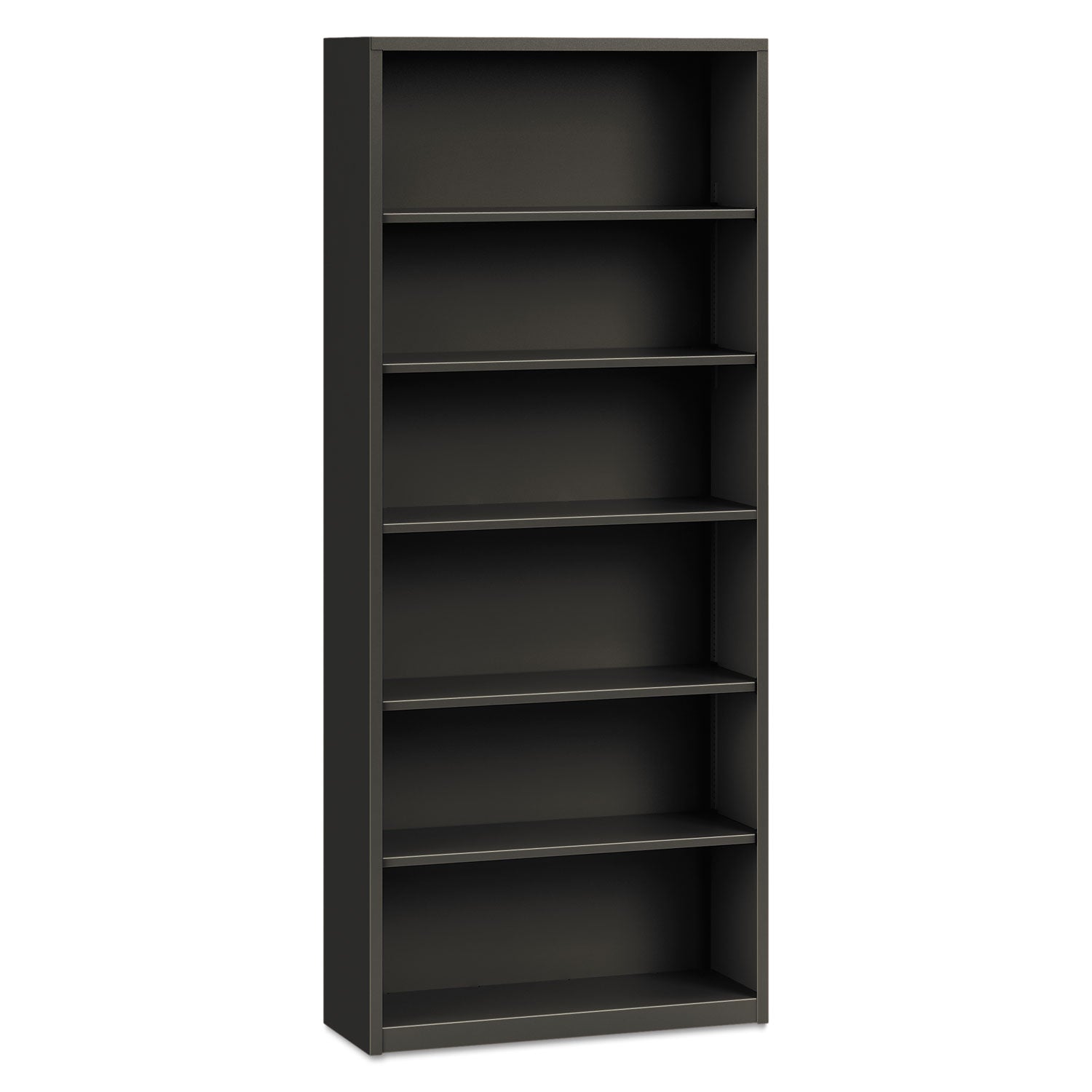 HON Metal Bookcase | Six-Shelf Charcoal