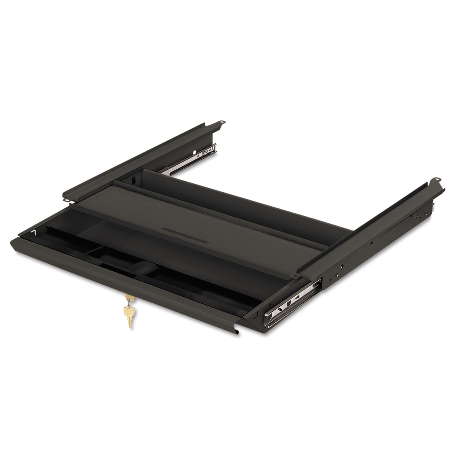 HON® Center Drawer, Use with 38000 Series, Stationmaster, Metal, 19w x 14.75d x 3h, Charcoal