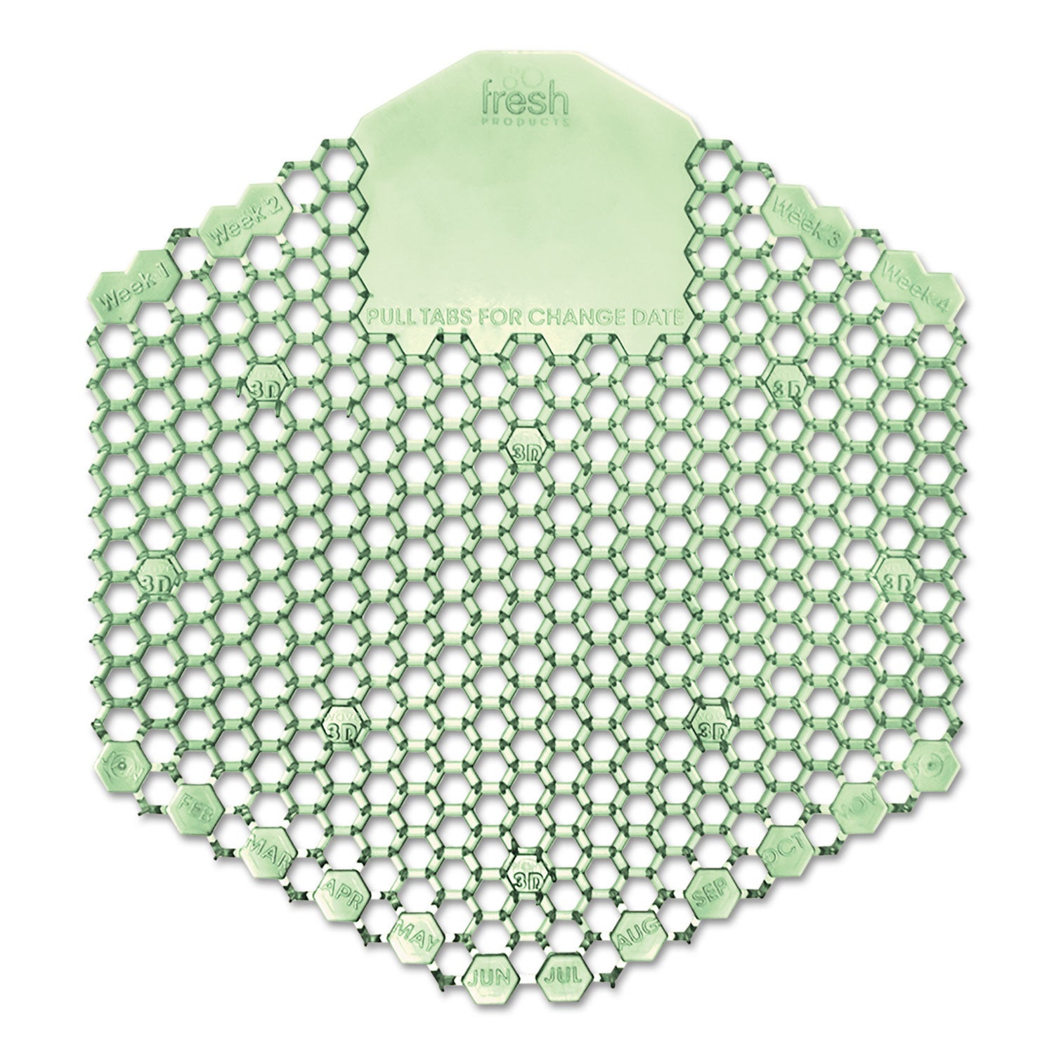 Fresh Products Wave 3d Urinal Deodorizer Screen, Cucumber Melon Scent, Green, 10/box