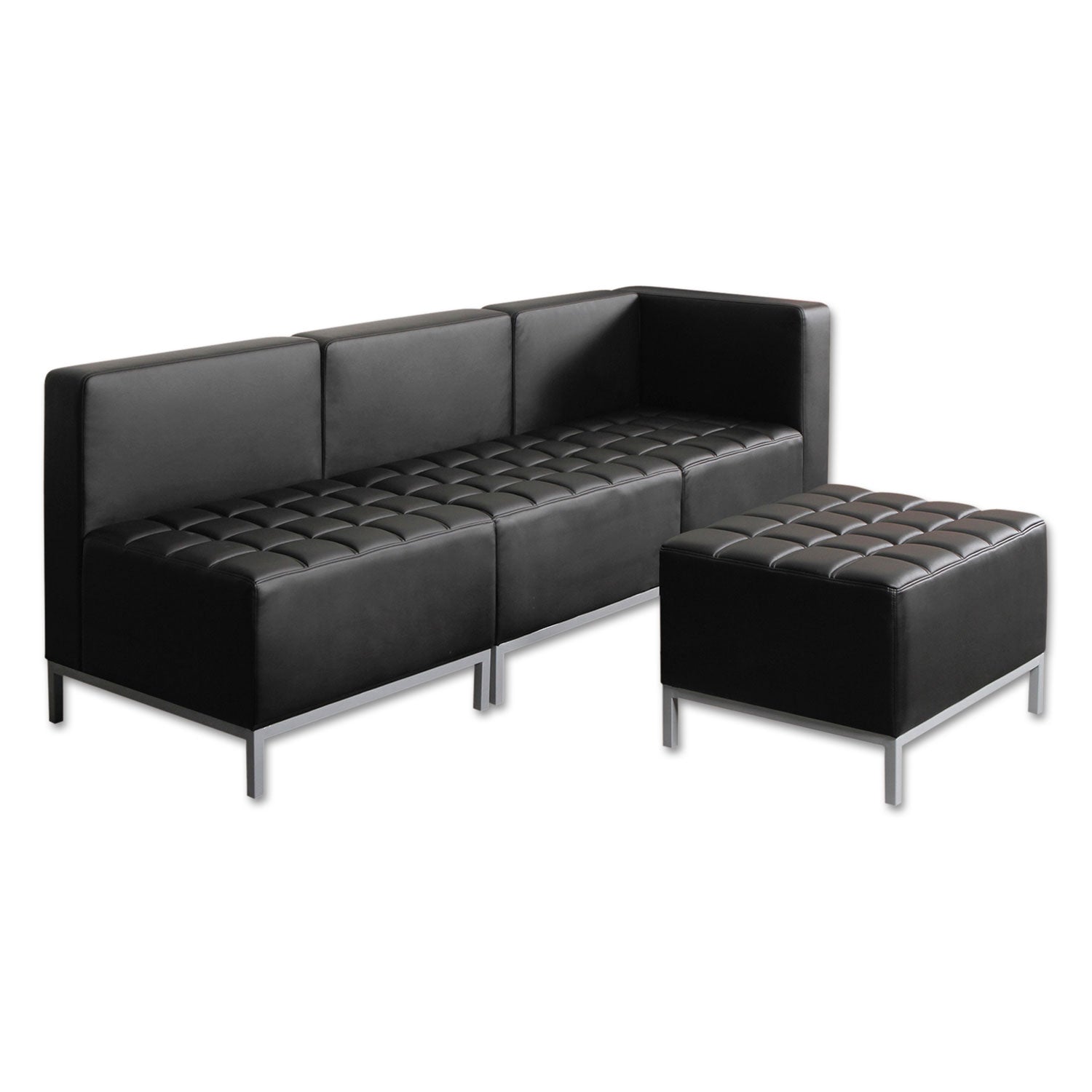 Alera® Alera QUB Series Armless L Sectional, Center Seat, 26.38" x 26.38" x 30.5", Black
