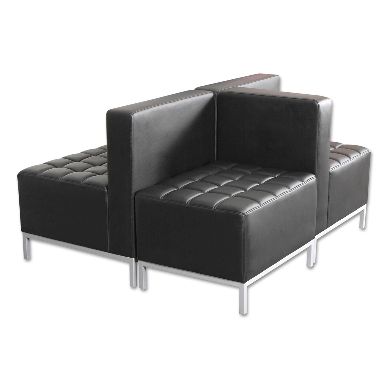 Alera® Alera QUB Series Armless L Sectional, Center Seat, 26.38" x 26.38" x 30.5", Black
