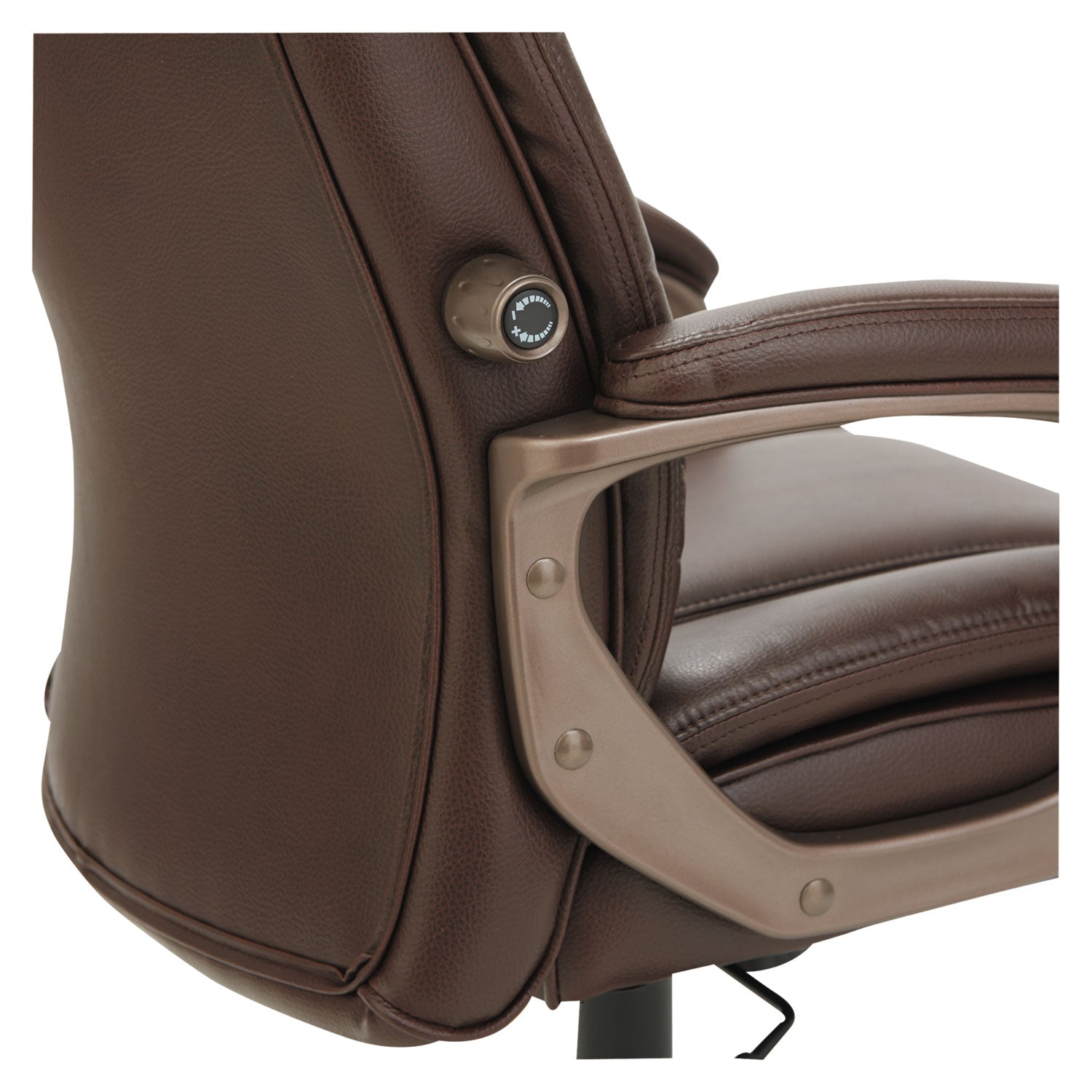 Alera® Alera Veon Series Executive High-Back Bonded Leather Chair, Supports Up To 275 Lb, Brown Seat/back, Bronze Base