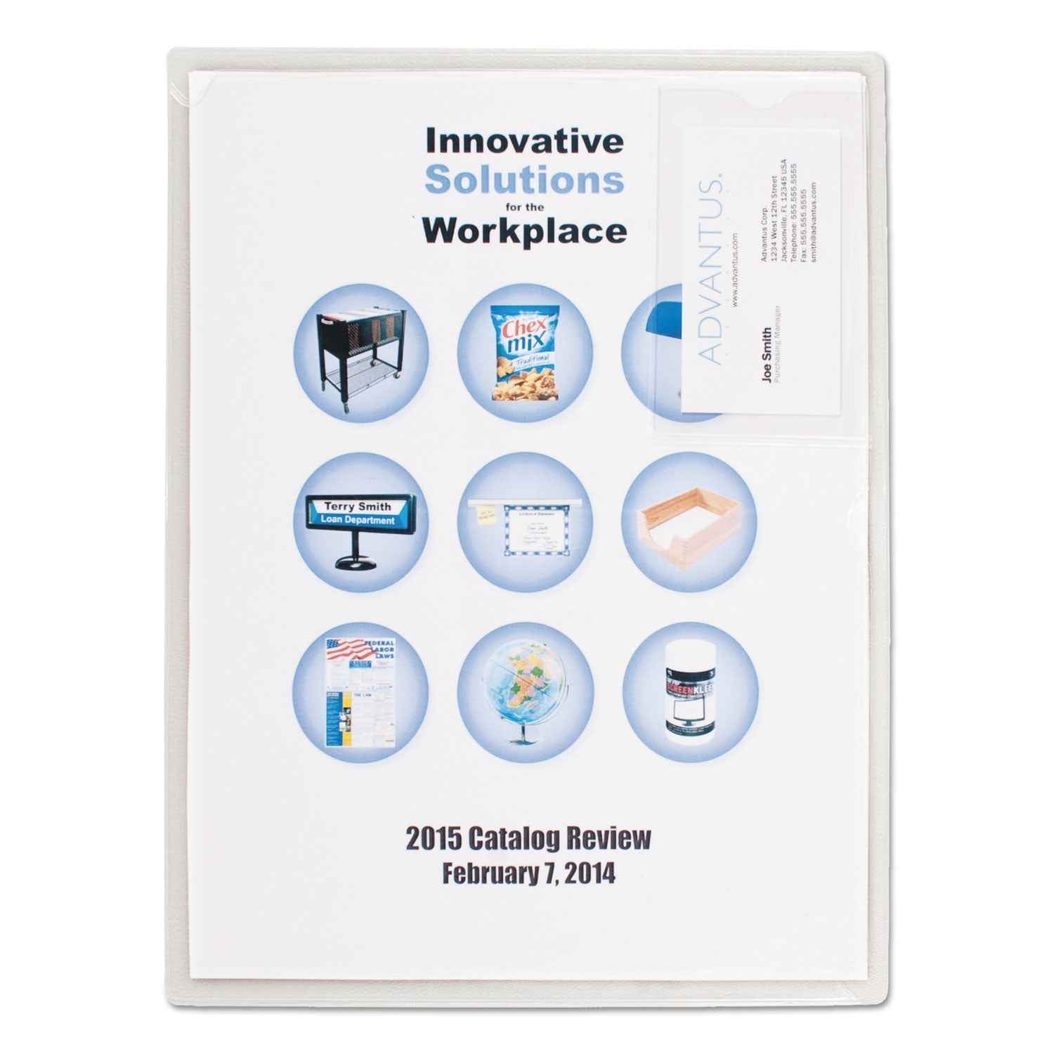 Advantus Kleer-File Poly Folder With Id Pocket, Letter Size, Transparent