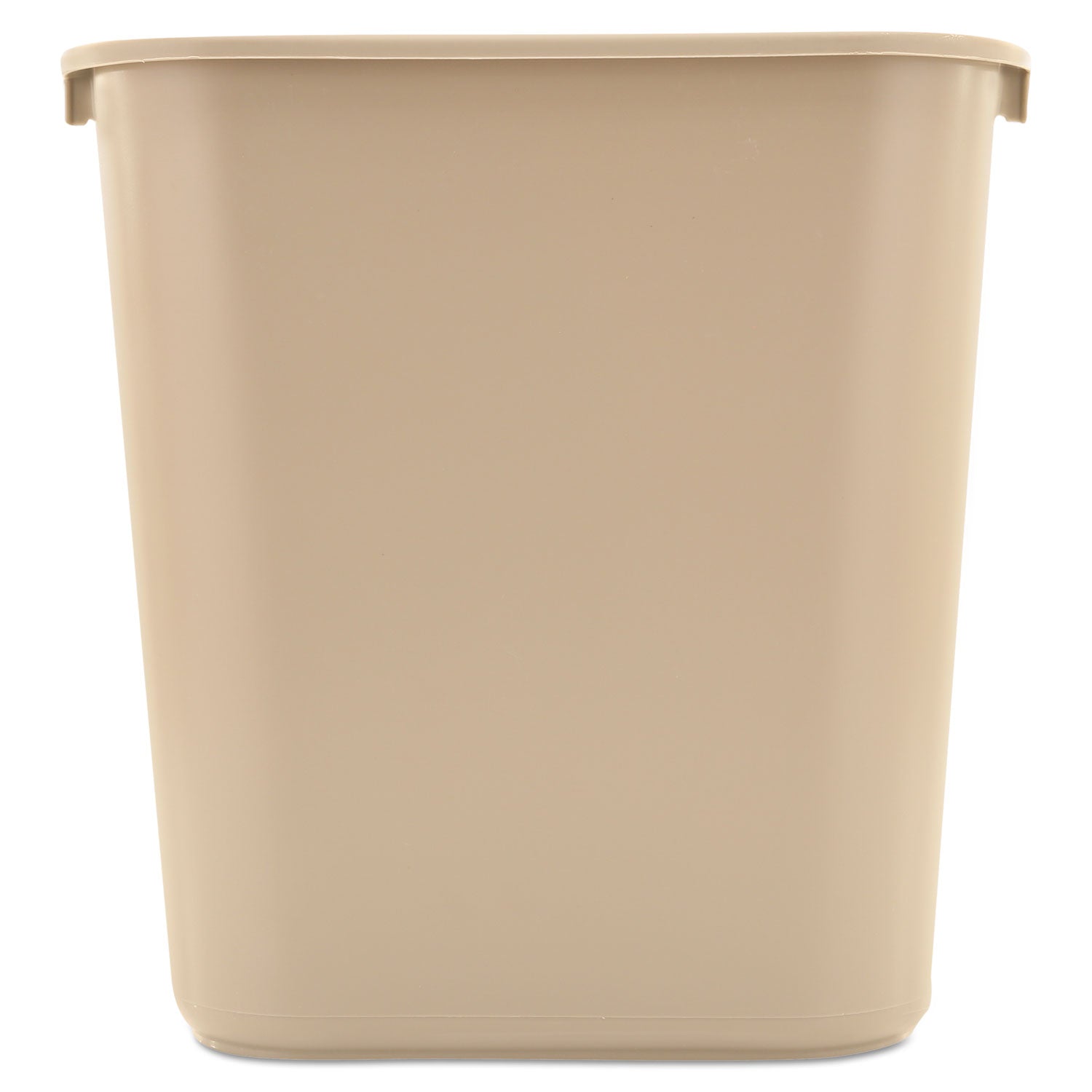 Rubbermaid® Commercial Deskside Plastic Wastebasket, 7 gal, Plastic, Beige