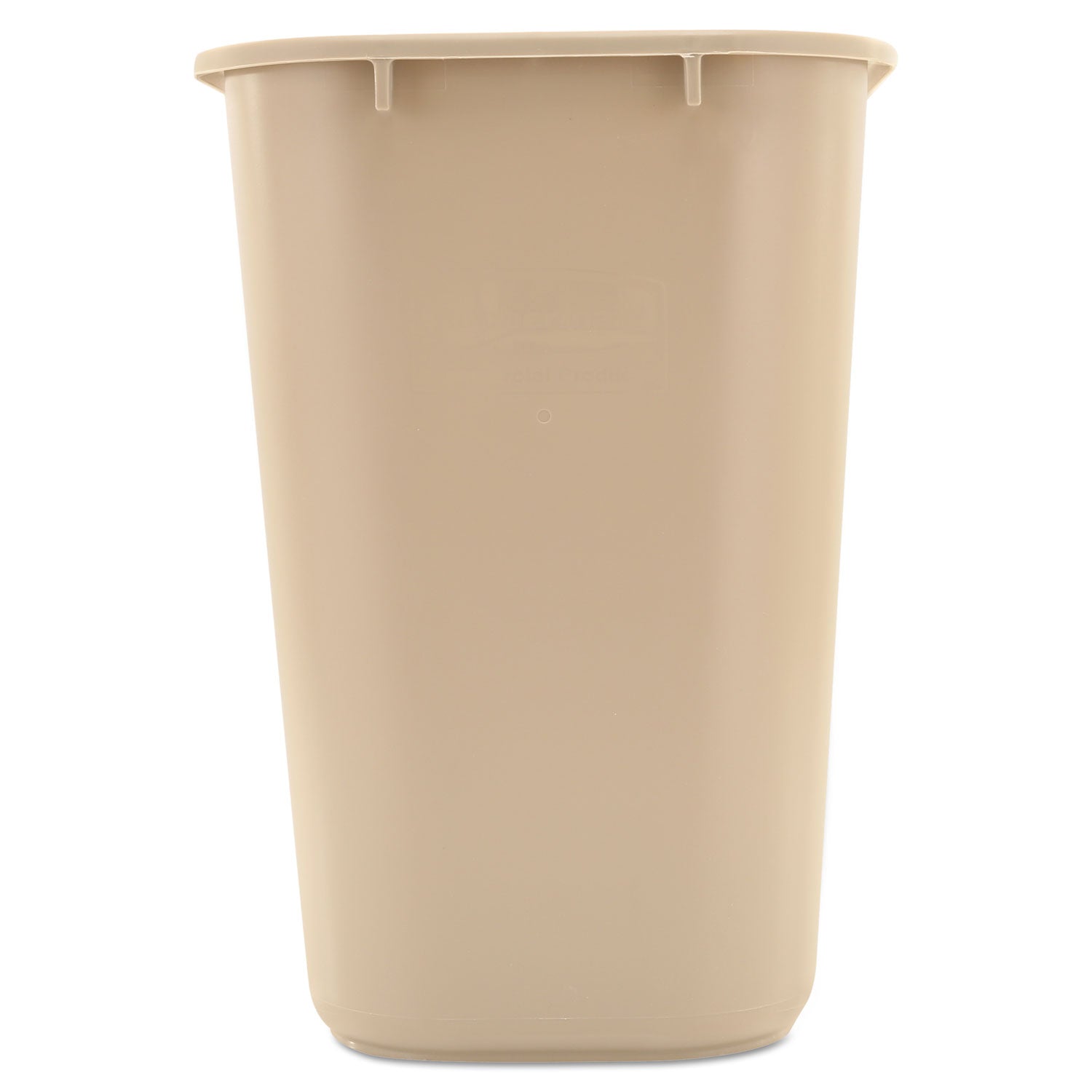 Rubbermaid® Commercial Deskside Plastic Wastebasket, 7 gal, Plastic, Beige