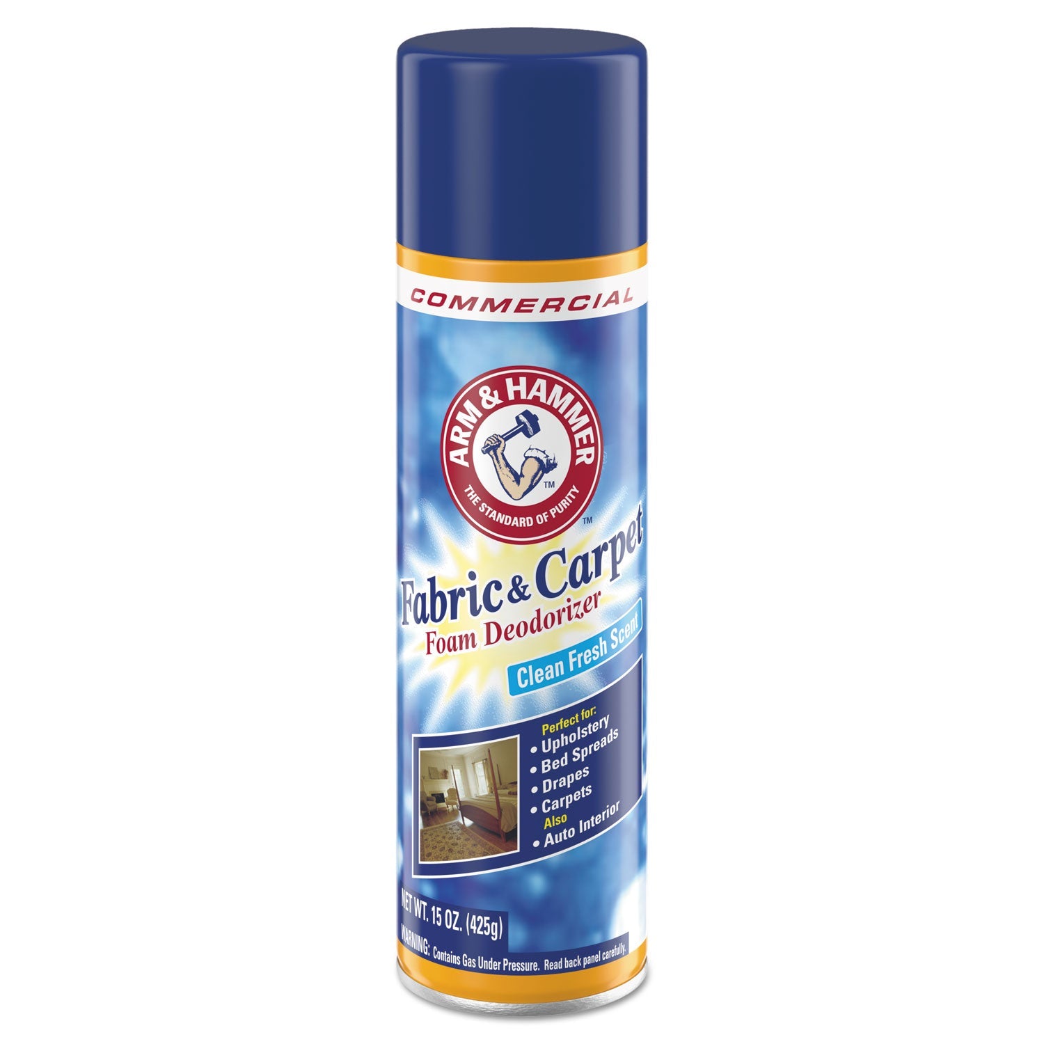Arm & Hammer™ Fabric And Carpet Foam Deodorizer, Fresh Scent, 15 Oz Aerosol Spray, 8/carton