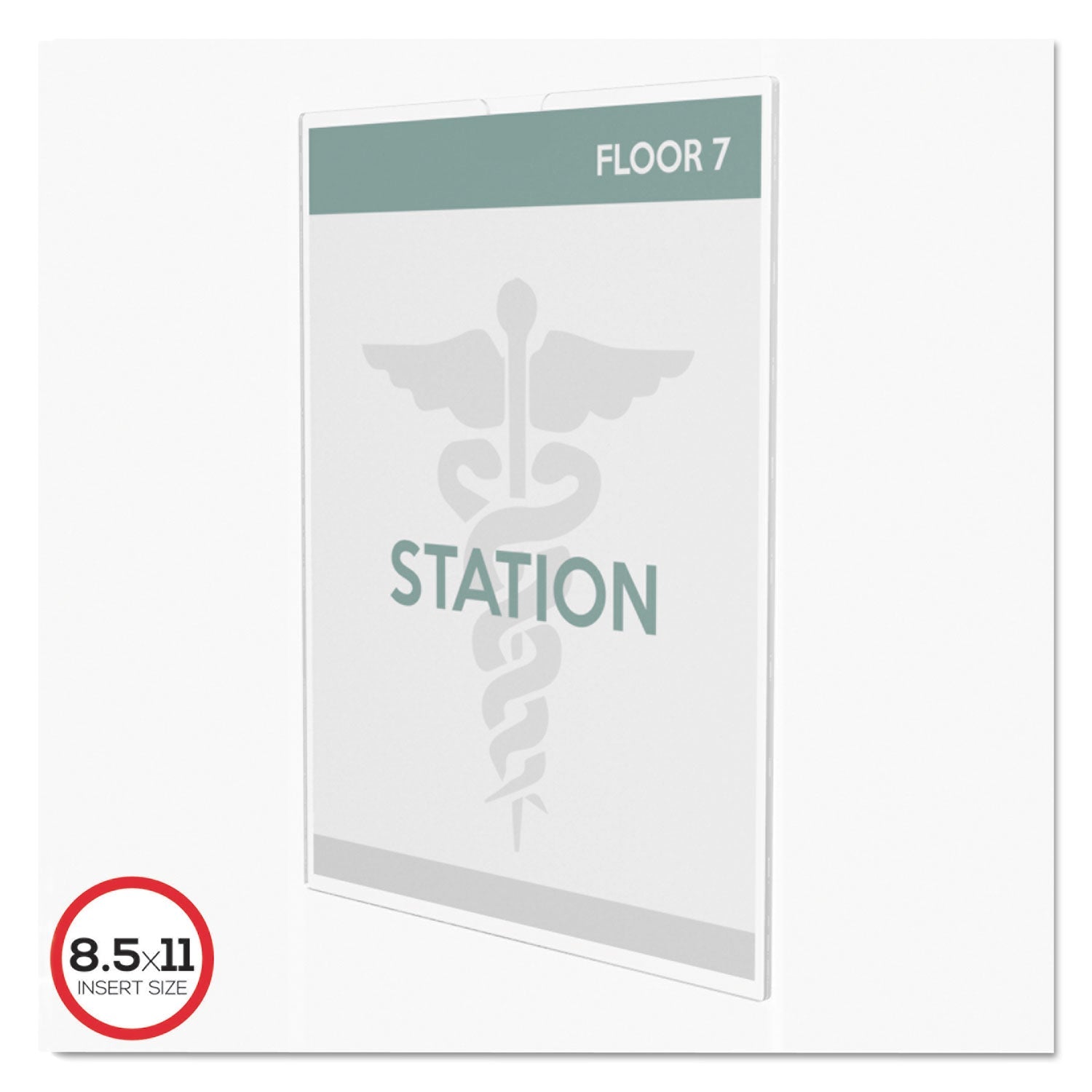 deflecto® Superior Image Cubicle Sign Holder, 8.5 x 11 Insert, Clear