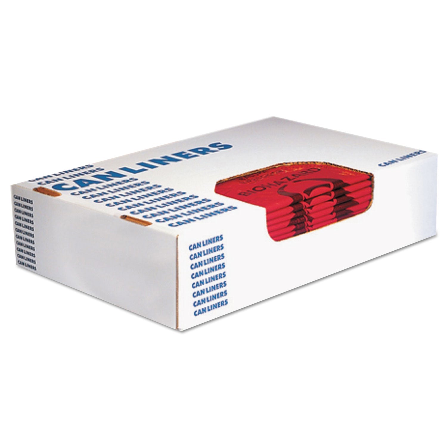 Heritage Healthcare Biohazard Printed Can Liners, Biohazard Infectious Waste, 10 gal, 1.3 mil, 24" x 23", Red, Flat Pack, 500/Carton