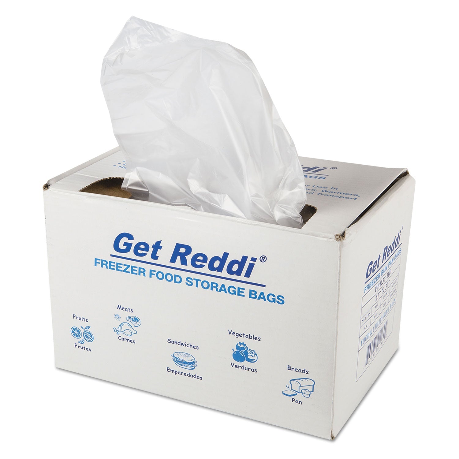 Inteplast Group Get Reddi Freezer Food Storage Bags for Full-Size Bun Pans, Includes Twist-Ties, 27" x 37", Natural, 200/Carton