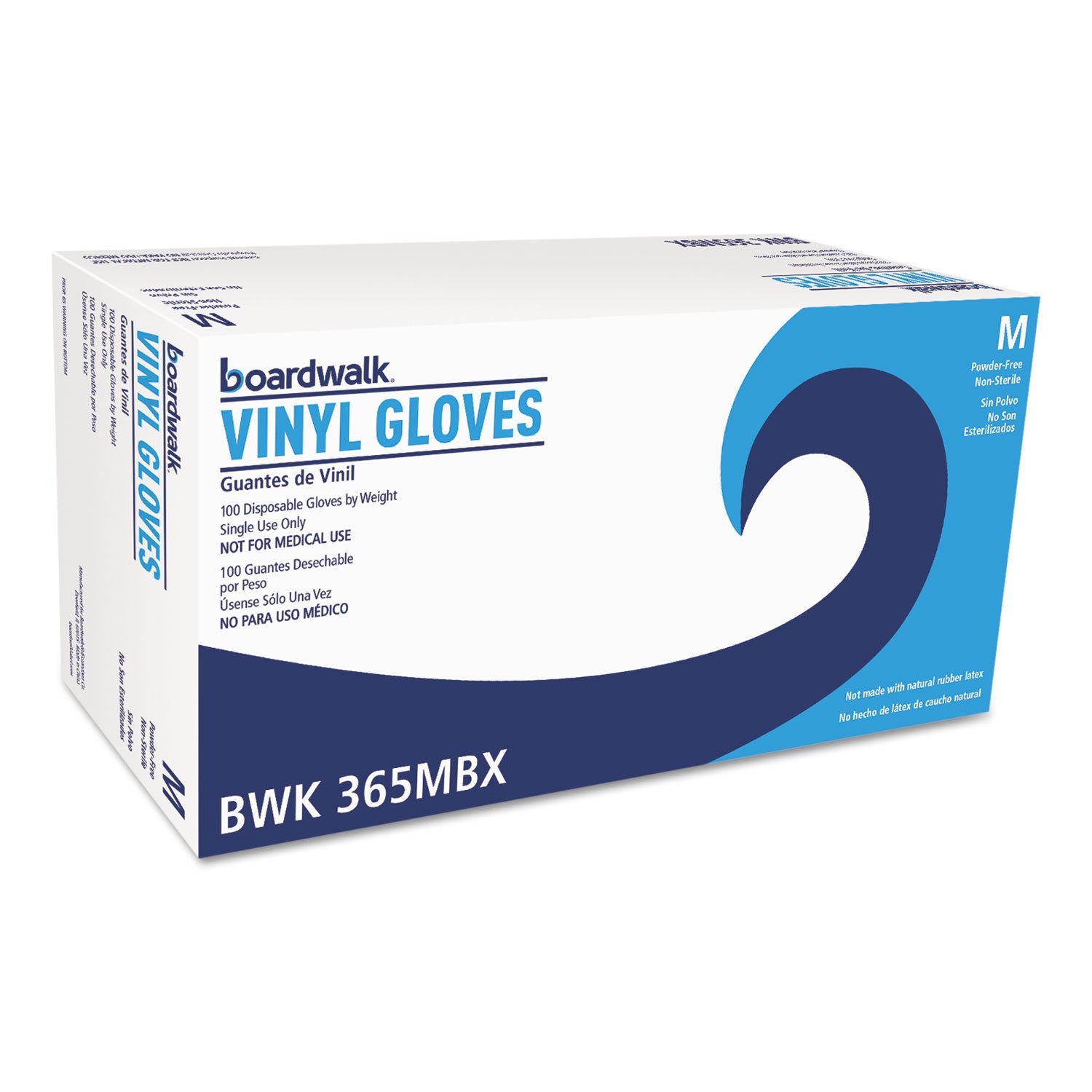 Boardwalk® General Purpose Vinyl Gloves, Powder/Latex-Free, 2.6 mil, Medium, Clear, 100/Box, 10 Boxes/Carton