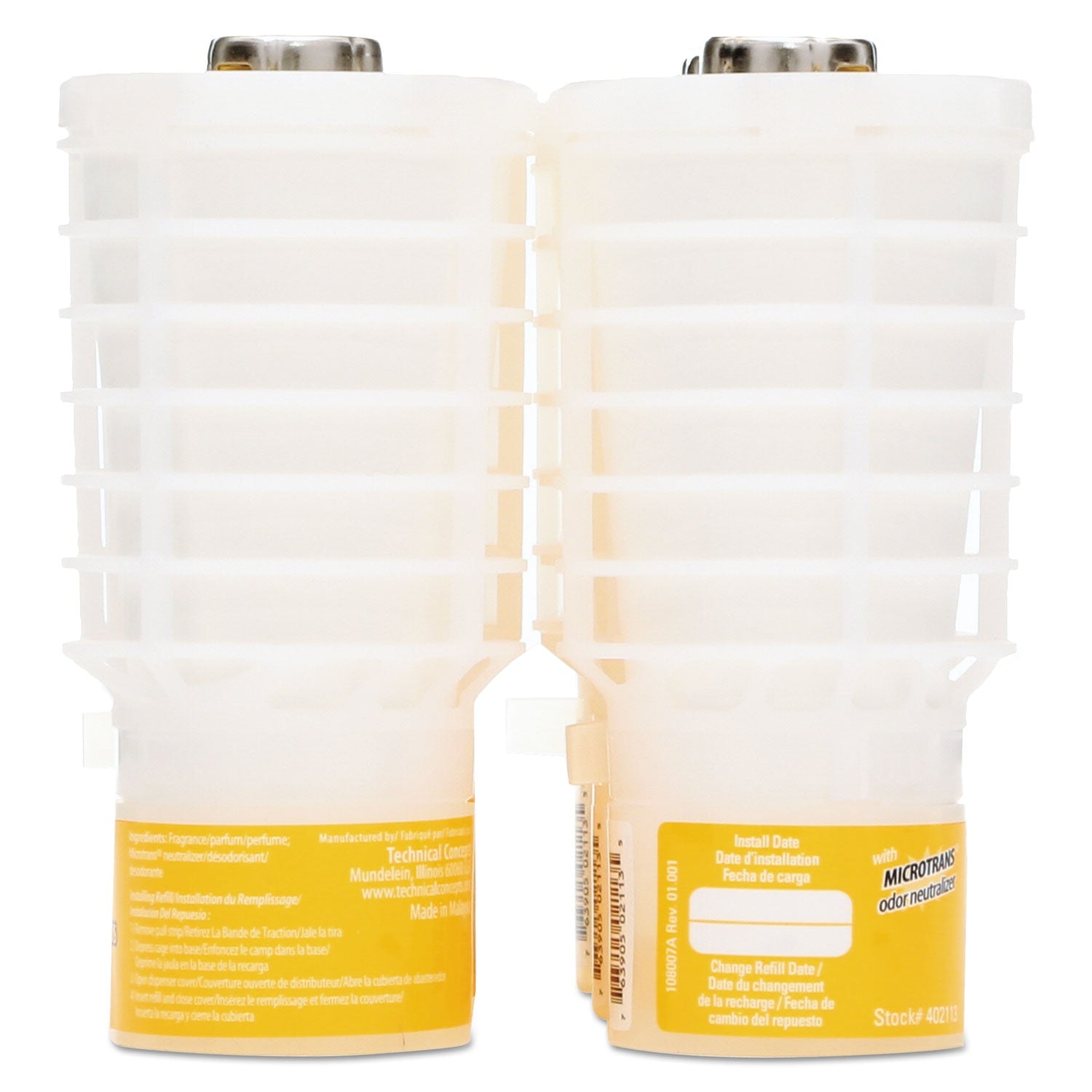 Rubbermaid® Commercial Tcell Microtrans Odor Neutralizer Refill, Citrus, 1.62 Oz, 6/carton