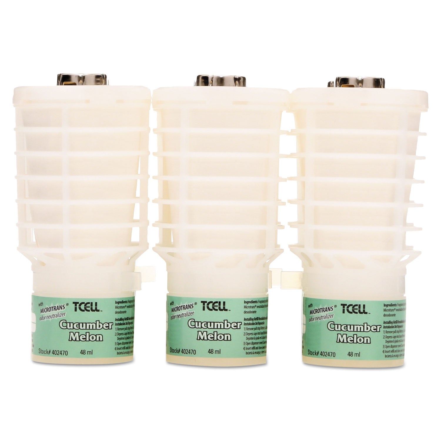 Rubbermaid® Commercial Tcell Microtrans Odor Neutralizer Refill, Cucumber Melon, 1.62 Oz, 6/carton