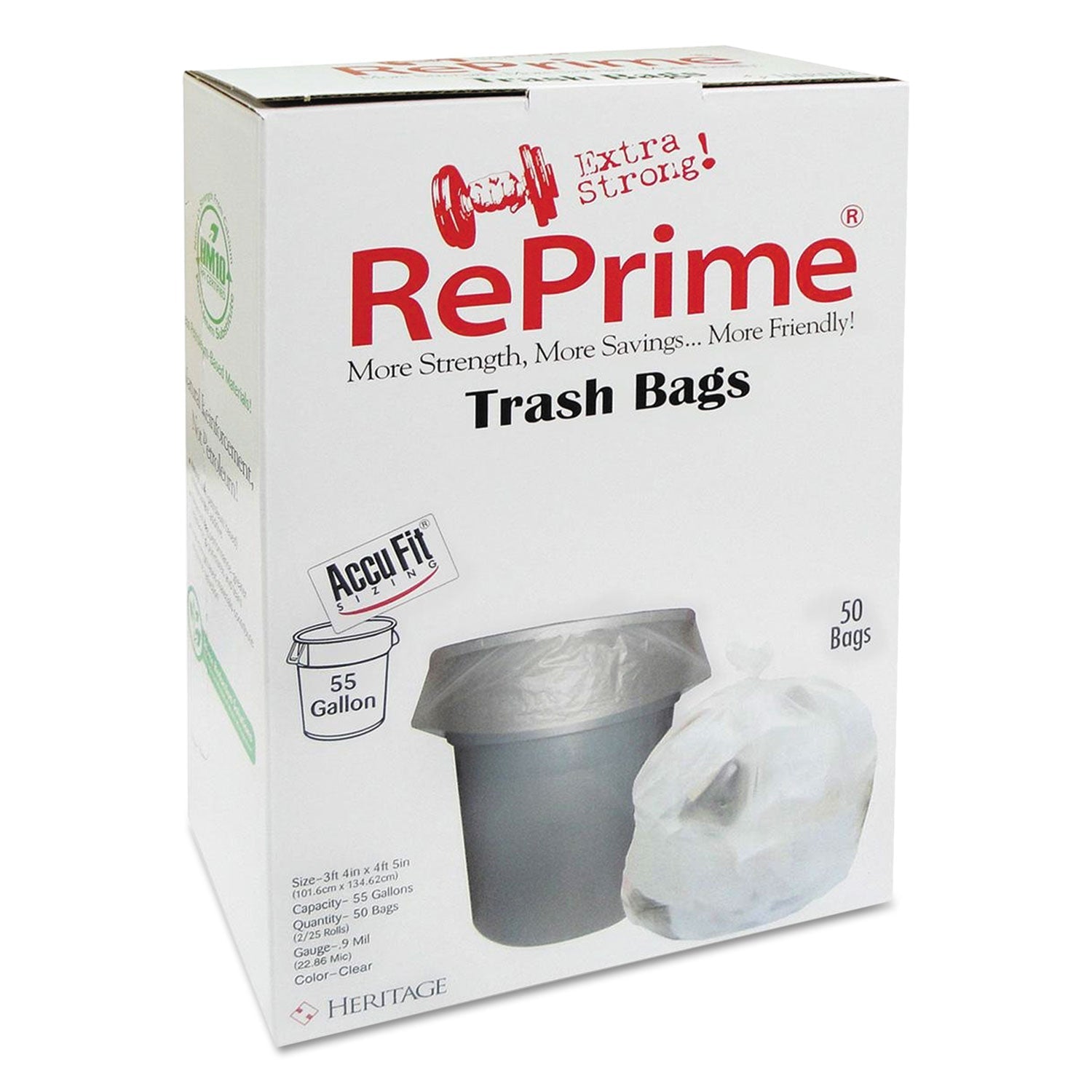 AccuFit Can Liners | 55 Gal, Clear, 150/Carton