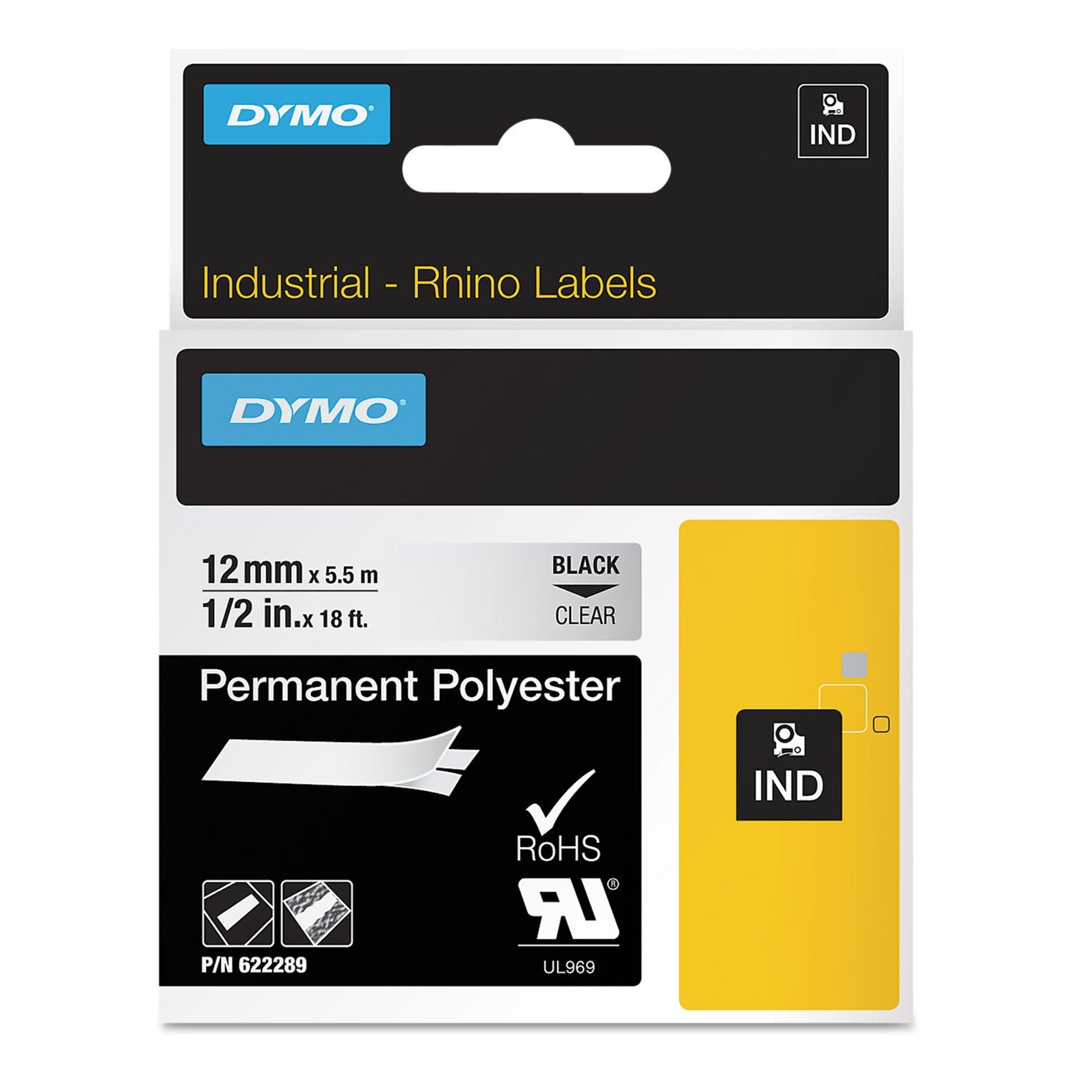 Industrial Label Tape | DYMO® Rhino 0.5" Clear