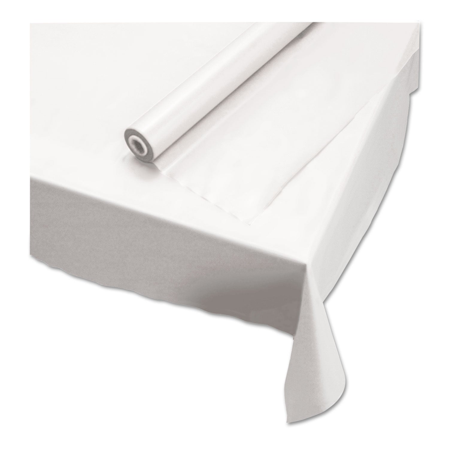Hoffmaster Plastic Roll Tablecover | 40"x100' White
