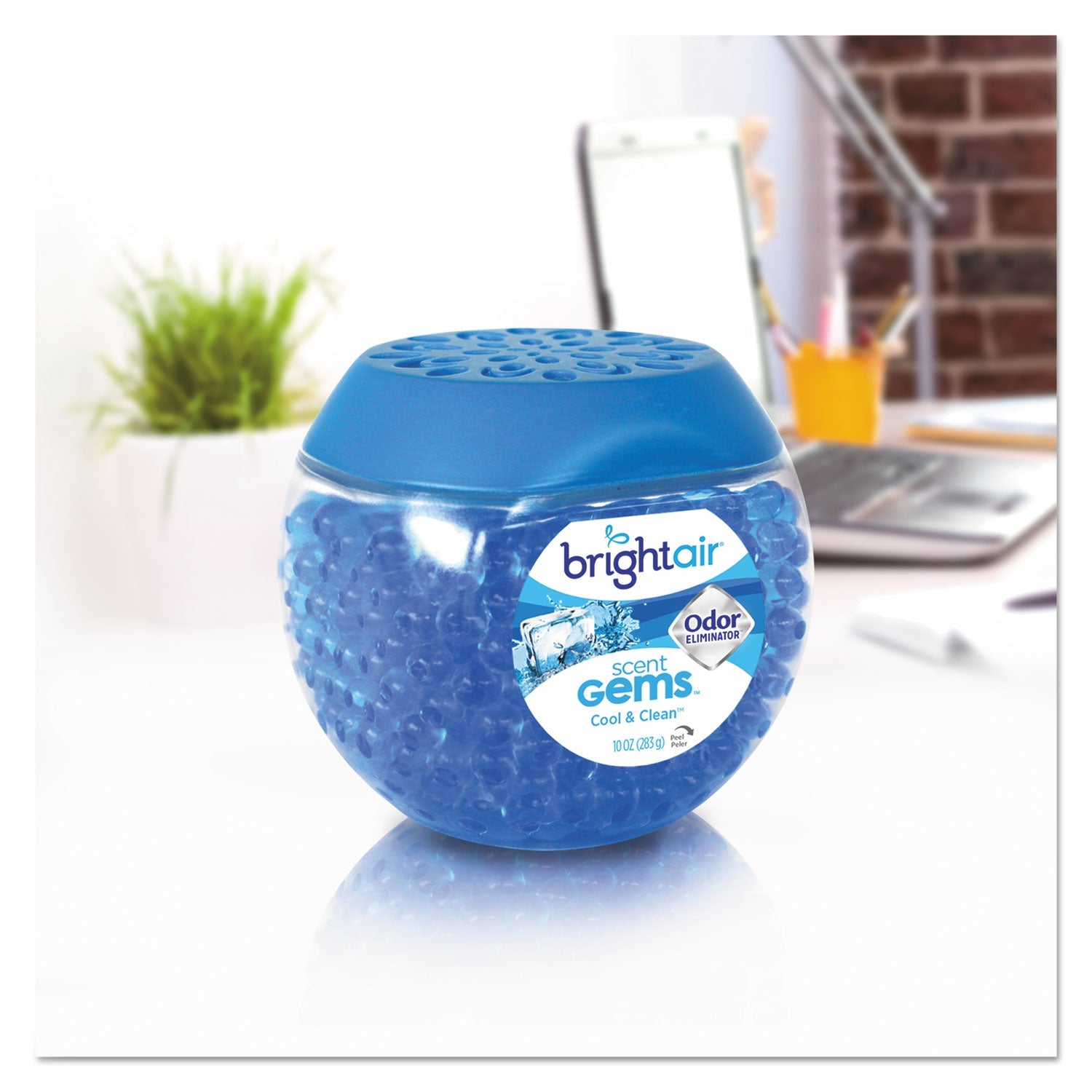 BRIGHT Air® Scent Gems Odor Eliminator, Cool And Clean, Blue, 10 Oz Jar