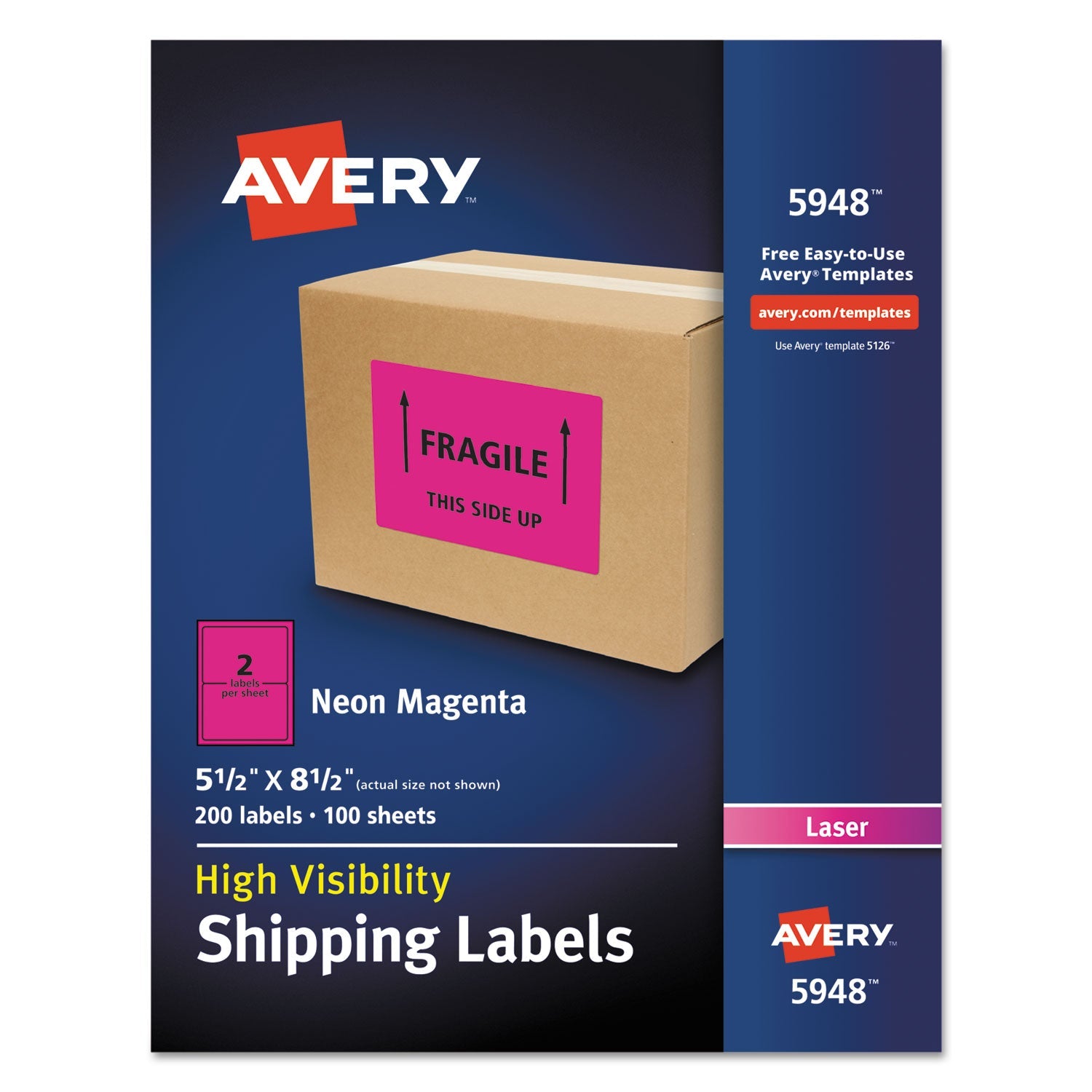 High-Visibility Laser ID Labels | Neon Magenta