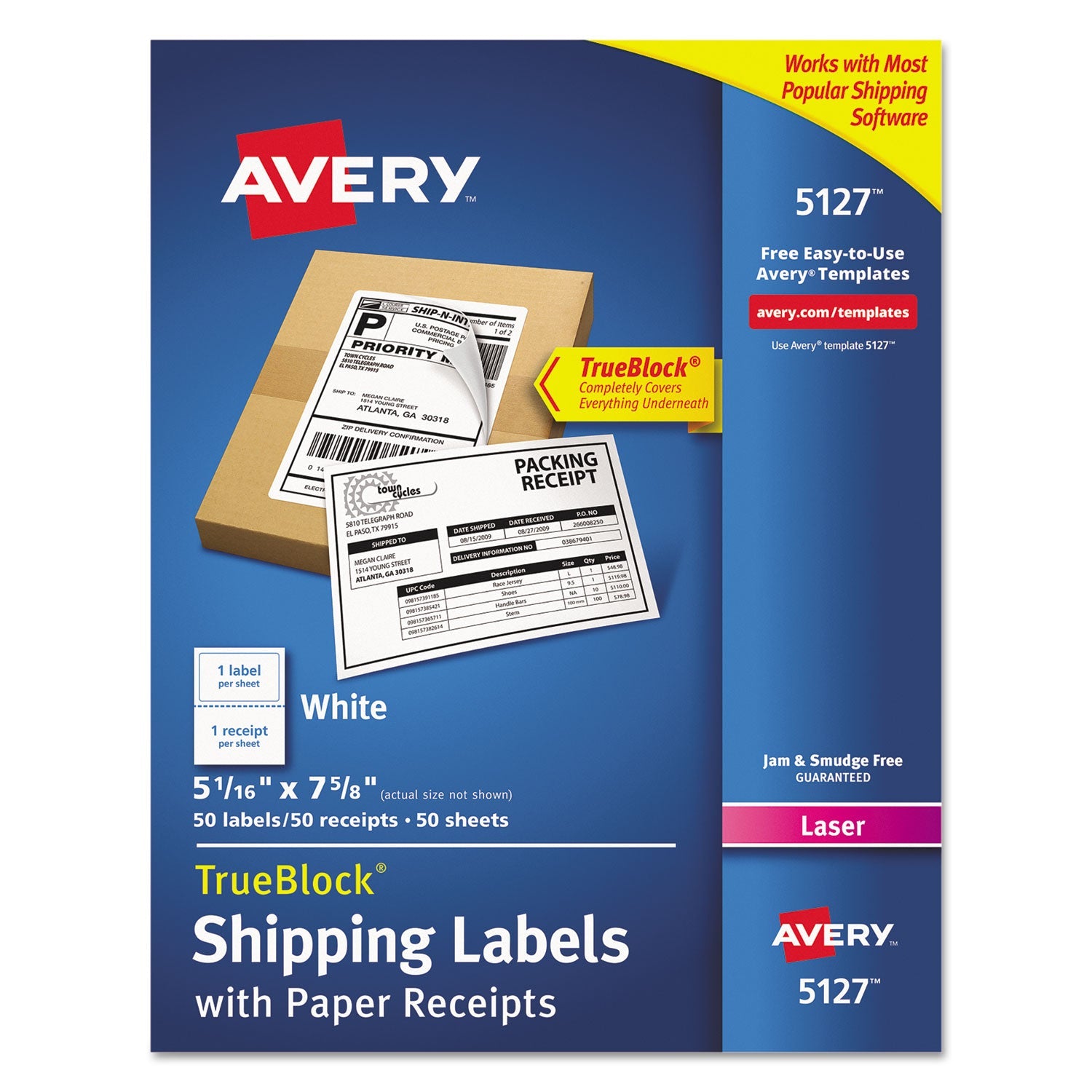 Shipping Labels with Paper Receipt | 50/pack