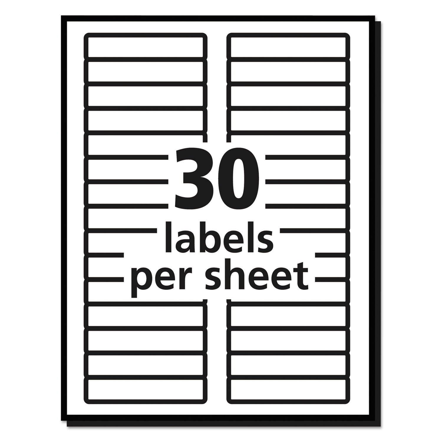 Avery® Permanent Trueblock File Folder Labels With Sure Feed Technology, 0.66 X 3.44, White, 30/sheet, 50 Sheets/box