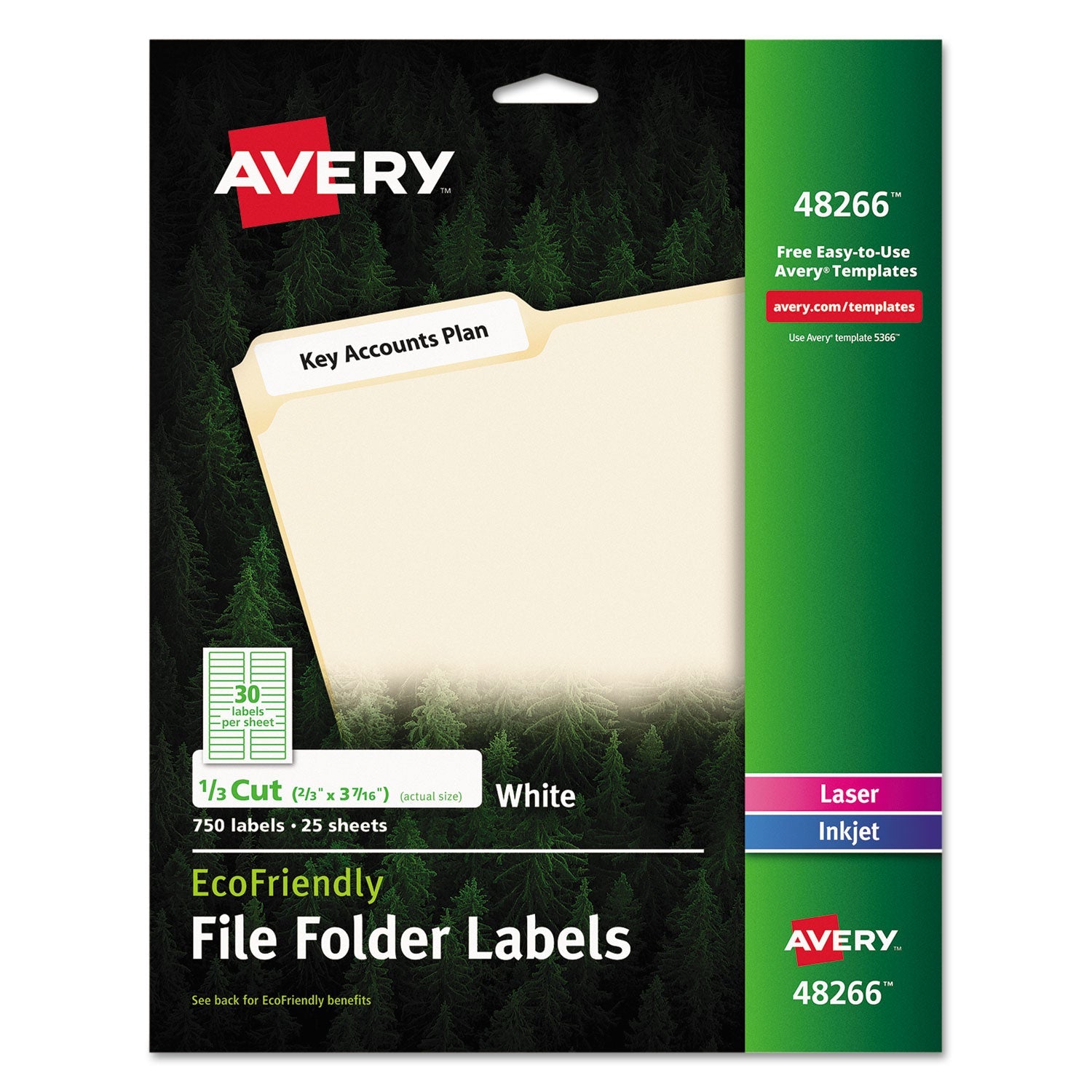 EcoFriendly File Folder Labels | White, 750/pack