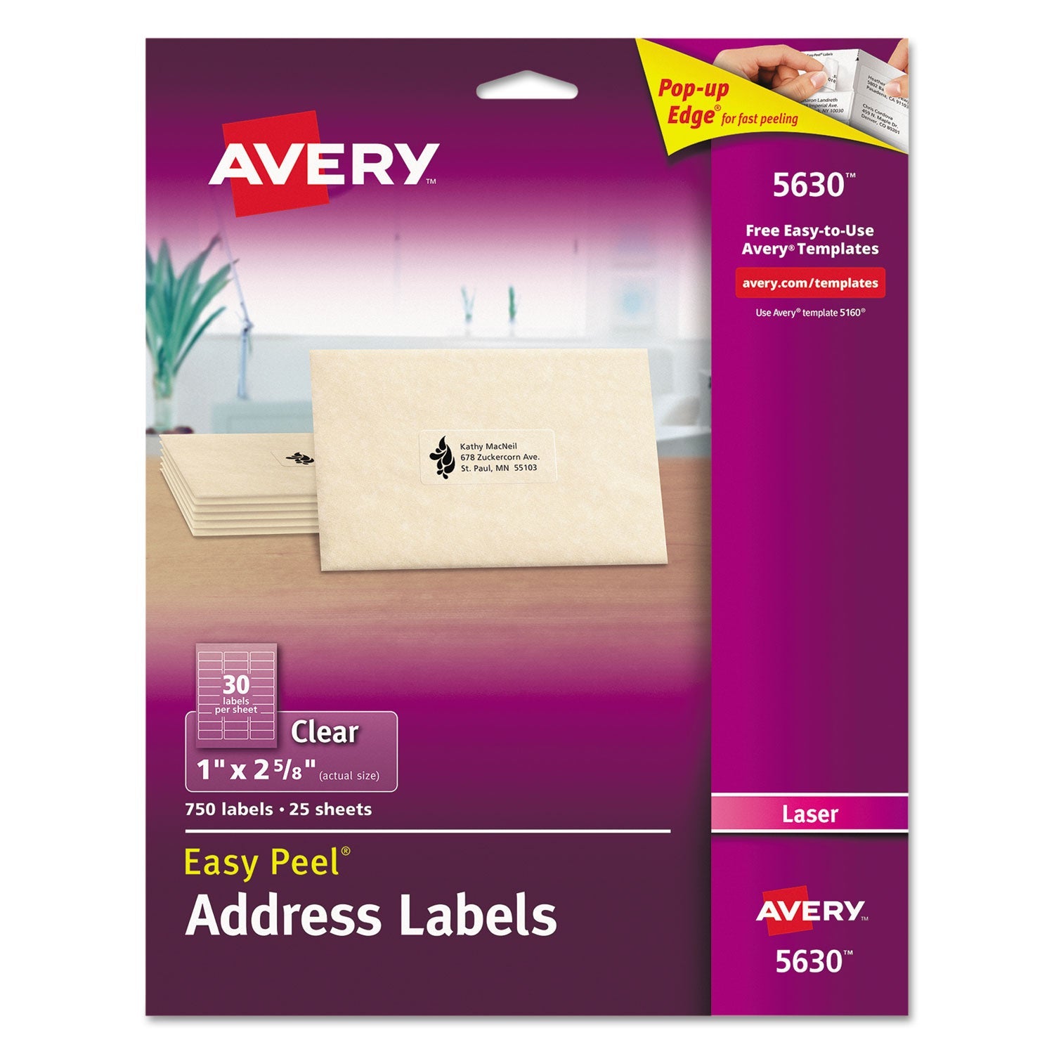 Matte Clear Mailing Labels | 1x2.63 | 750/box