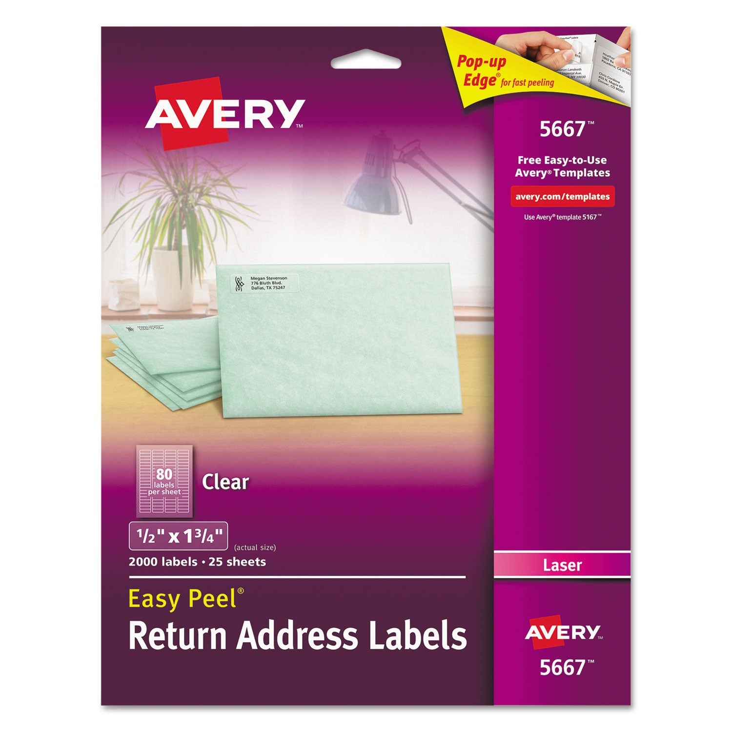Matte Clear Mailing Labels | 0.5x1.75 | 2000/box