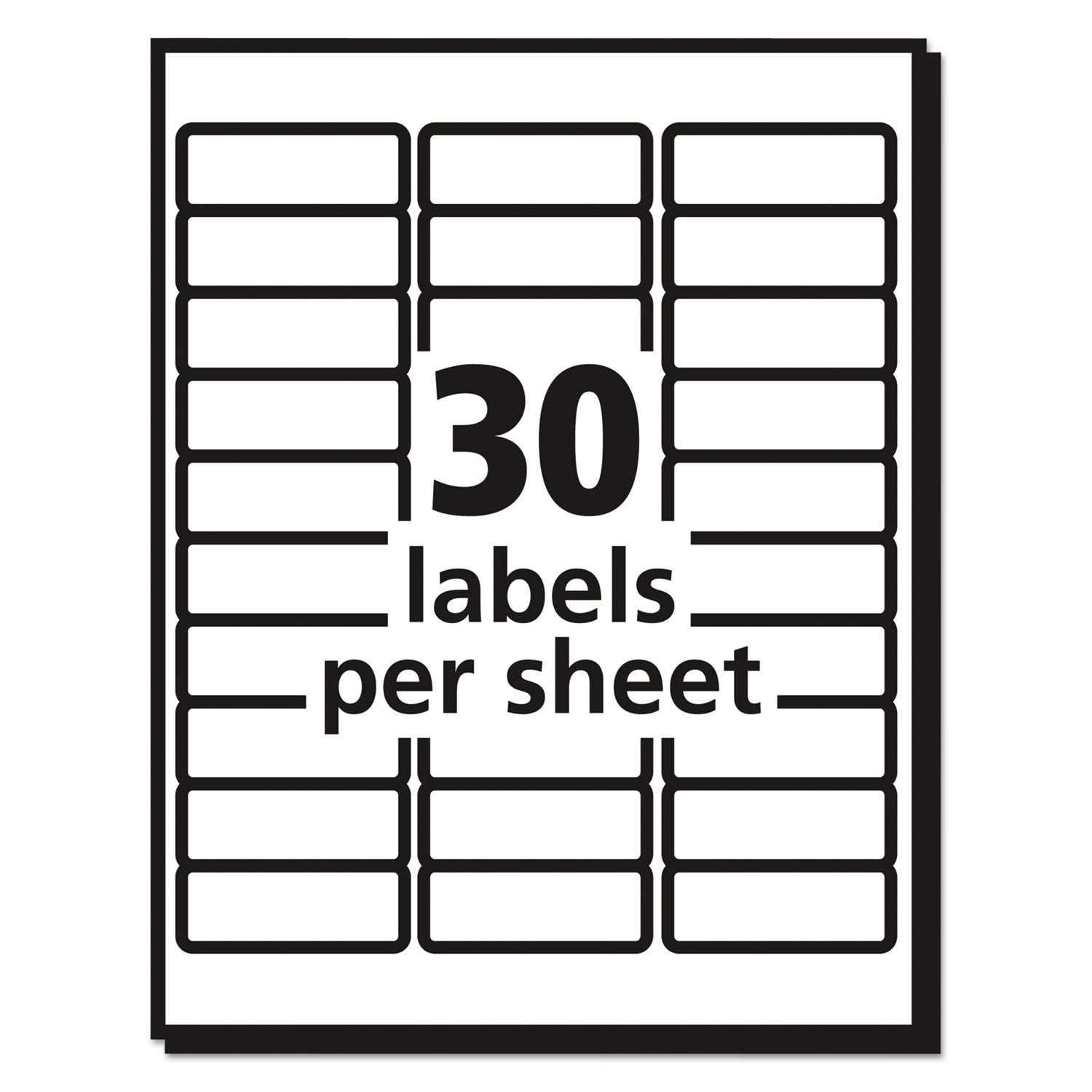 Avery® Matte Clear Easy Peel Mailing Labels W/ Sure Feed Technology, Laser Printers, 1 X 2.63, Clear, 30/sheet, 10 Sheets/pack