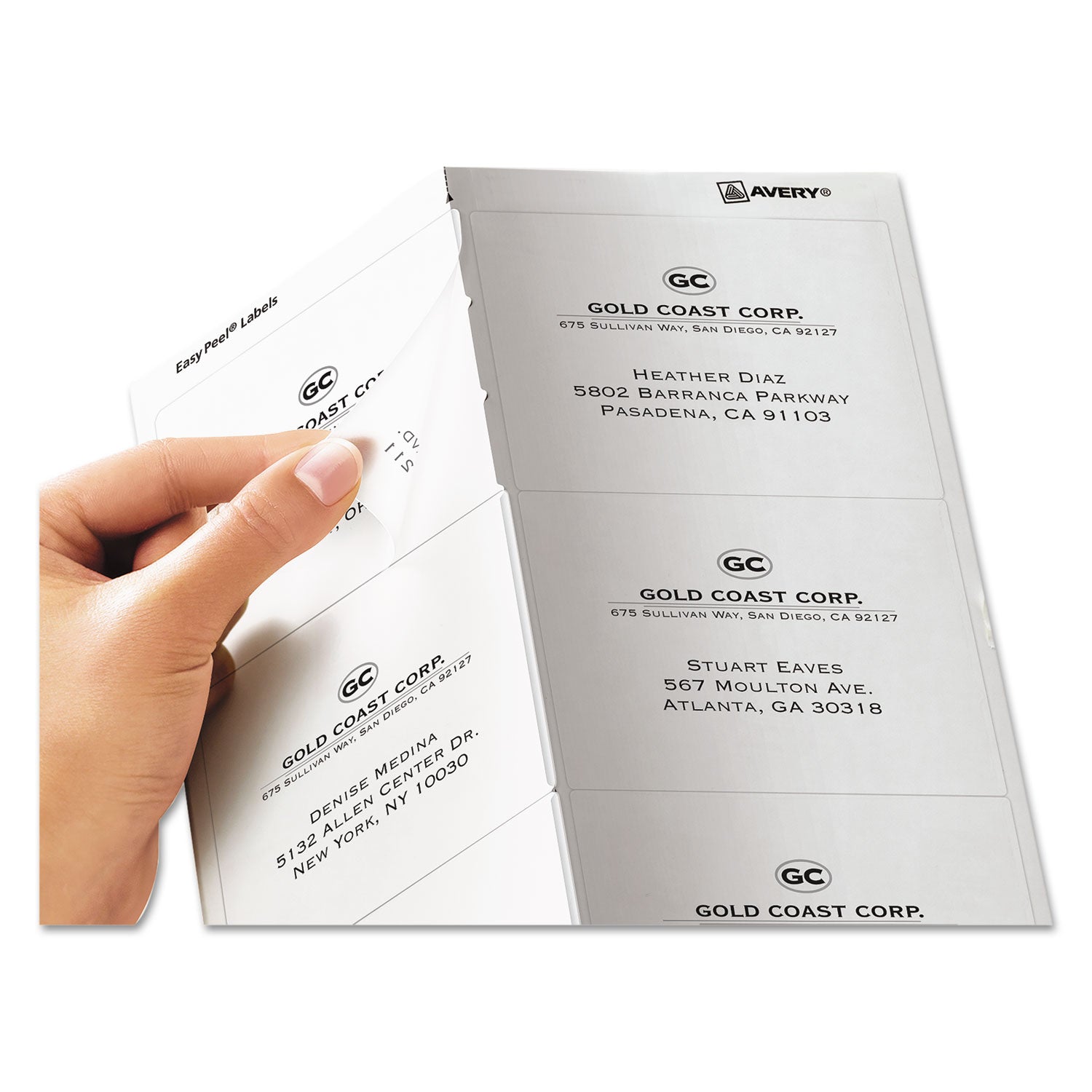 Avery® Matte Clear Easy Peel Mailing Labels W/ Sure Feed Technology, Laser Printers, 3.33 X 4, Clear, 6/sheet, 50 Sheets/box